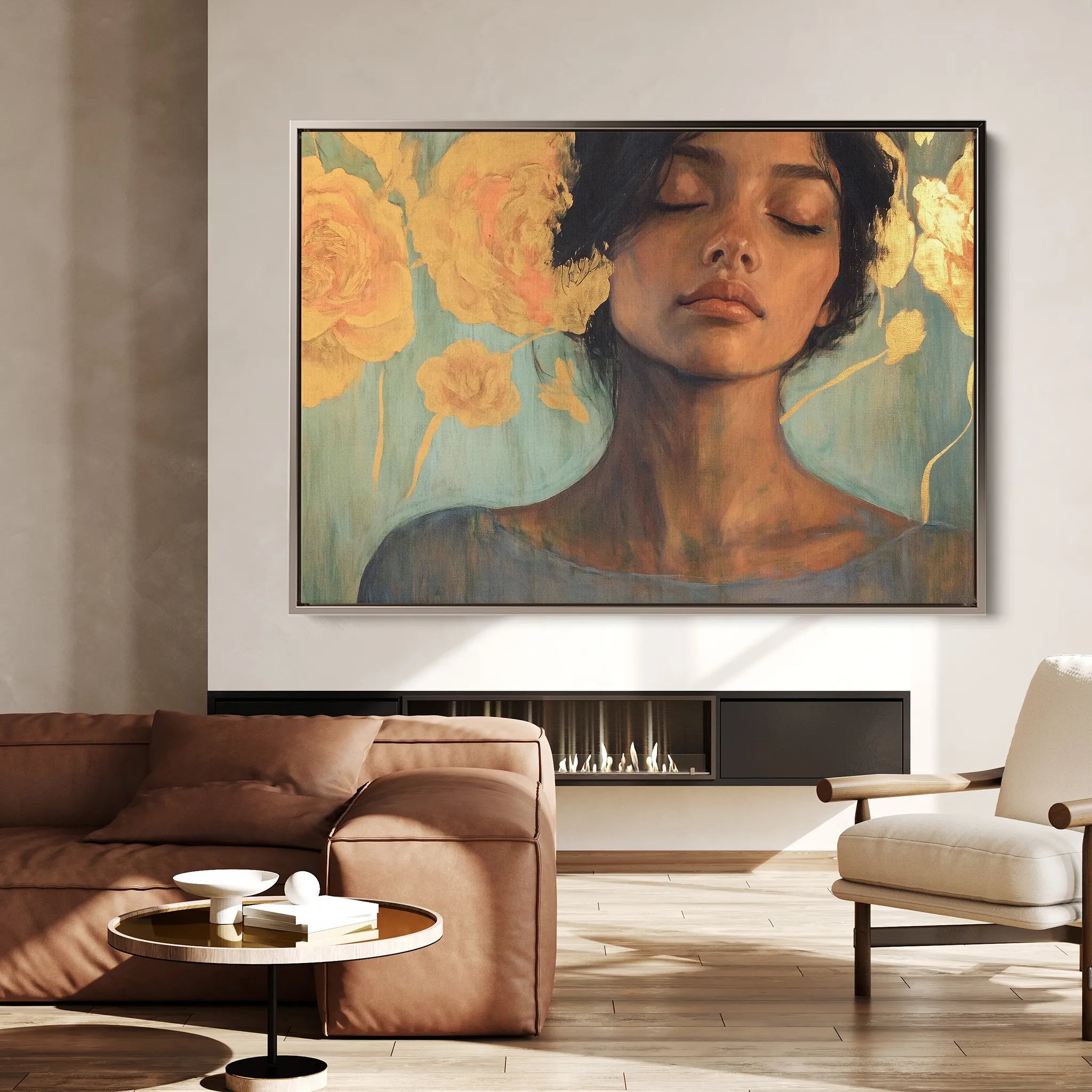 Portrait 196 Canvas Art 18" x 24" / 45 x 60 cm / Black