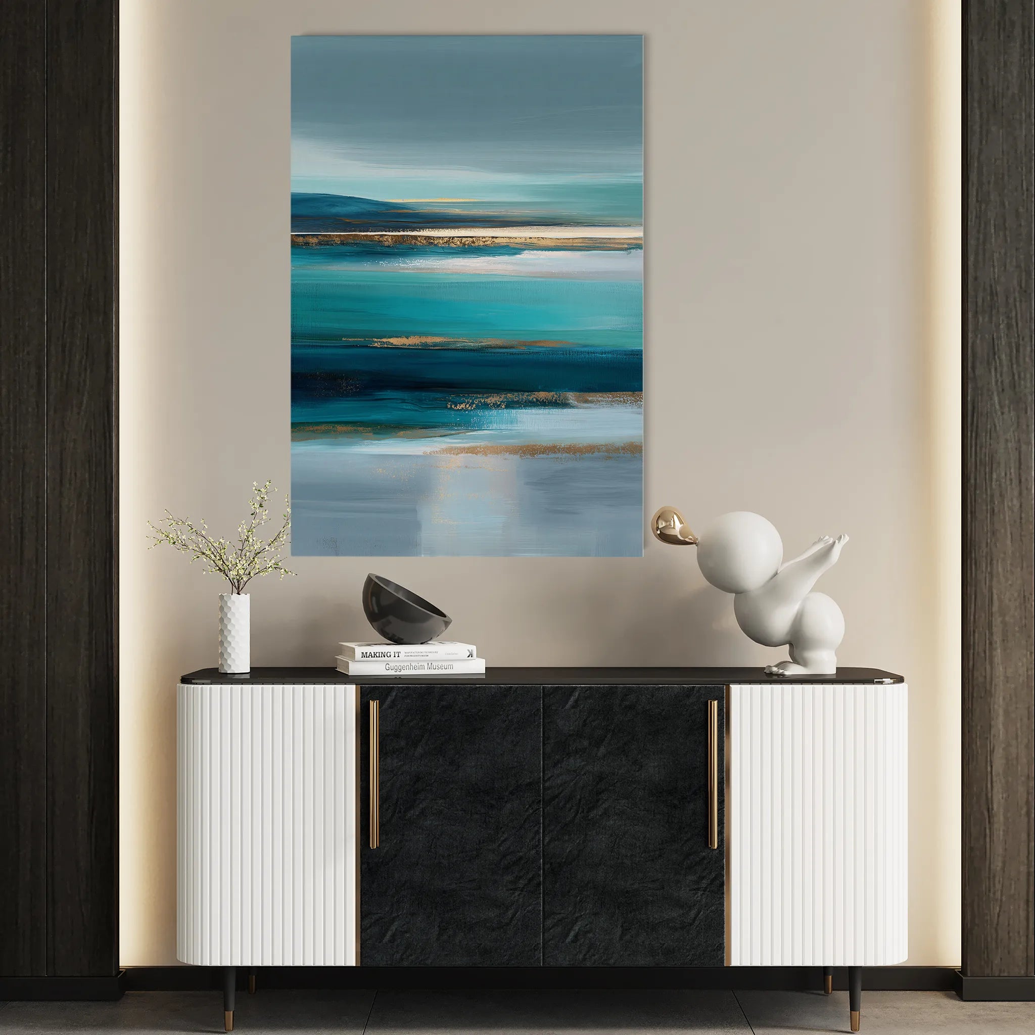 Abstract 1960 Canvas Art 18" x 24" / 45 x 60 cm / Black
