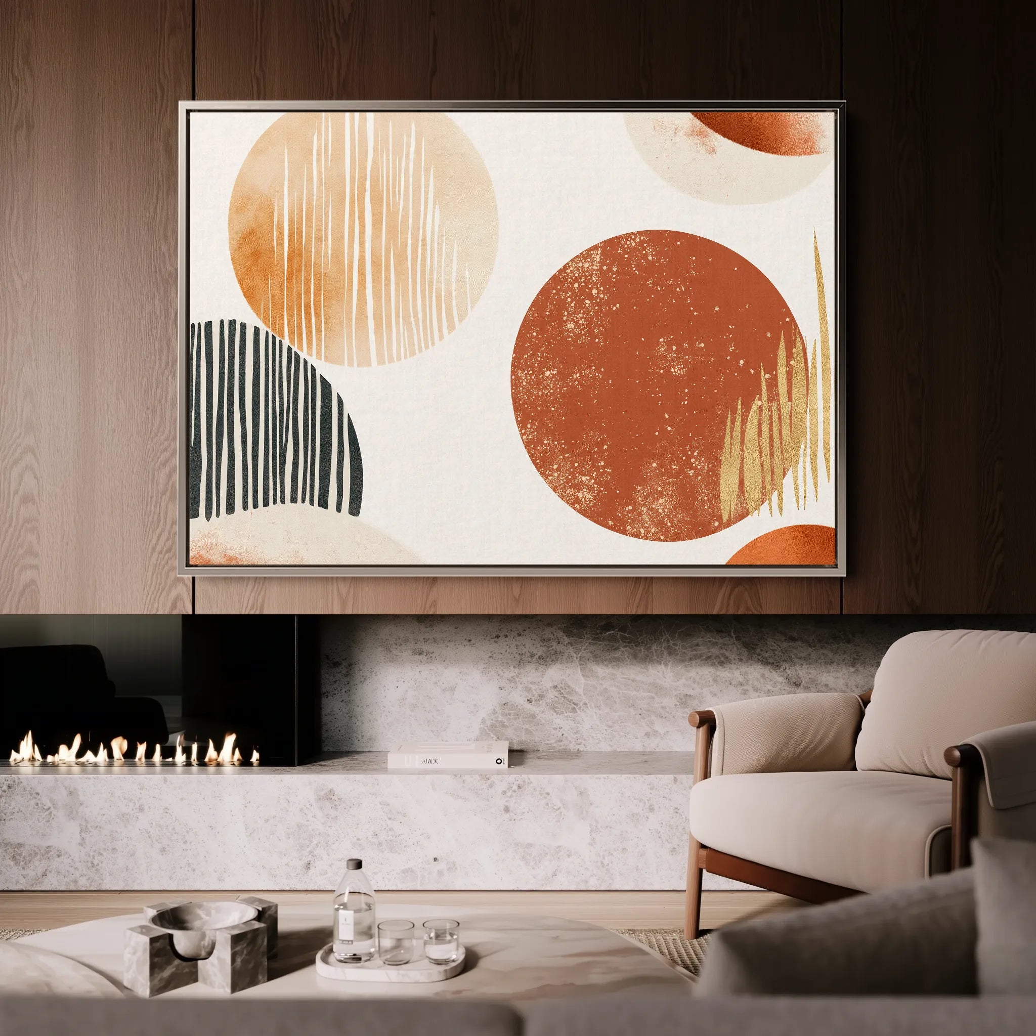 Boho 197 Canvas Art 18" x 24" / 45 x 60 cm / Black