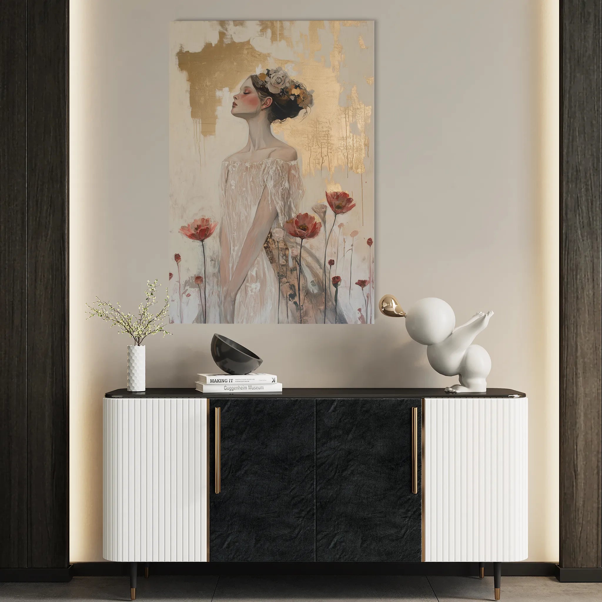 Portrait 197 Canvas Art 18" x 24" / 45 x 60 cm / Black