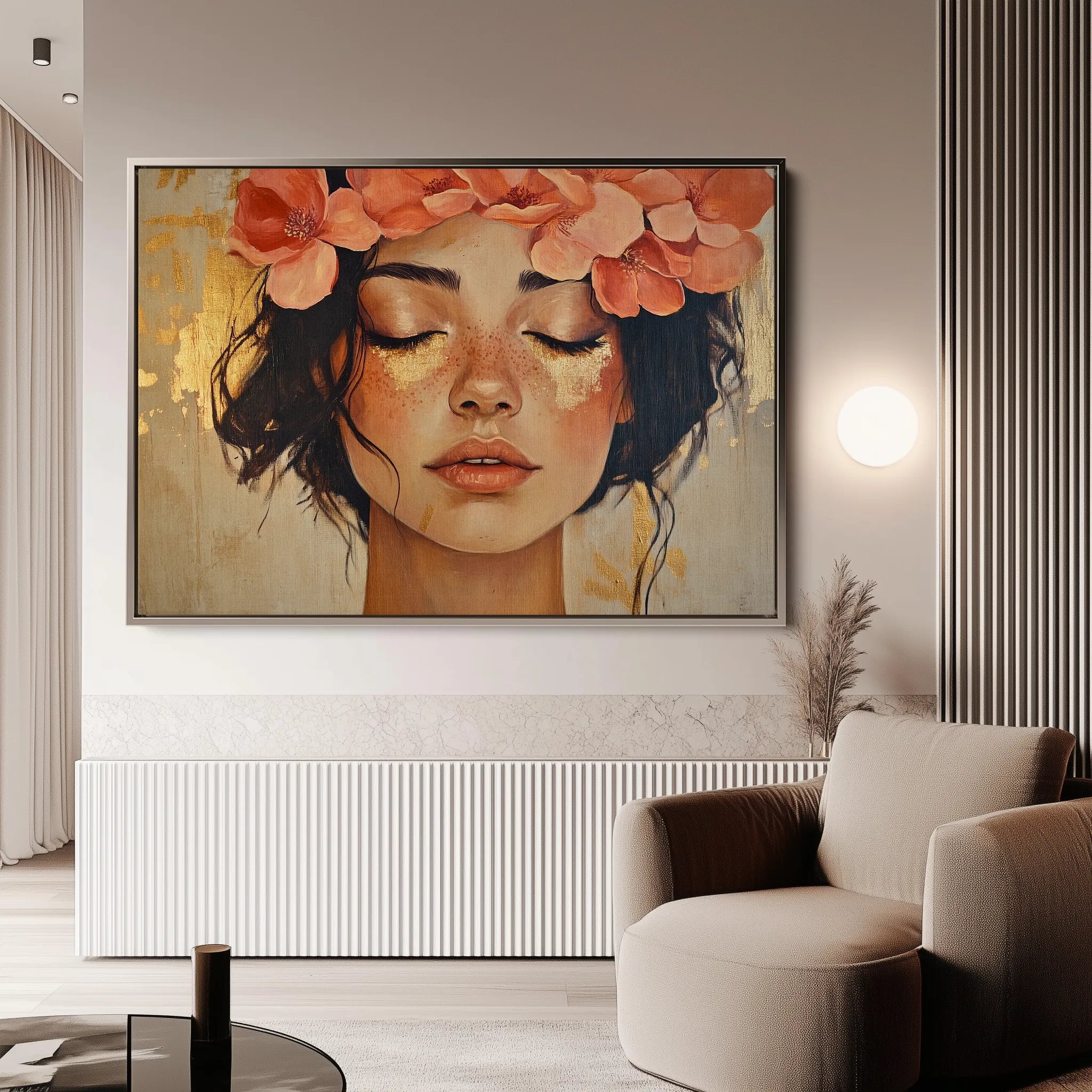 Portrait 198 Canvas Art 18" x 24" / 45 x 60 cm / Black