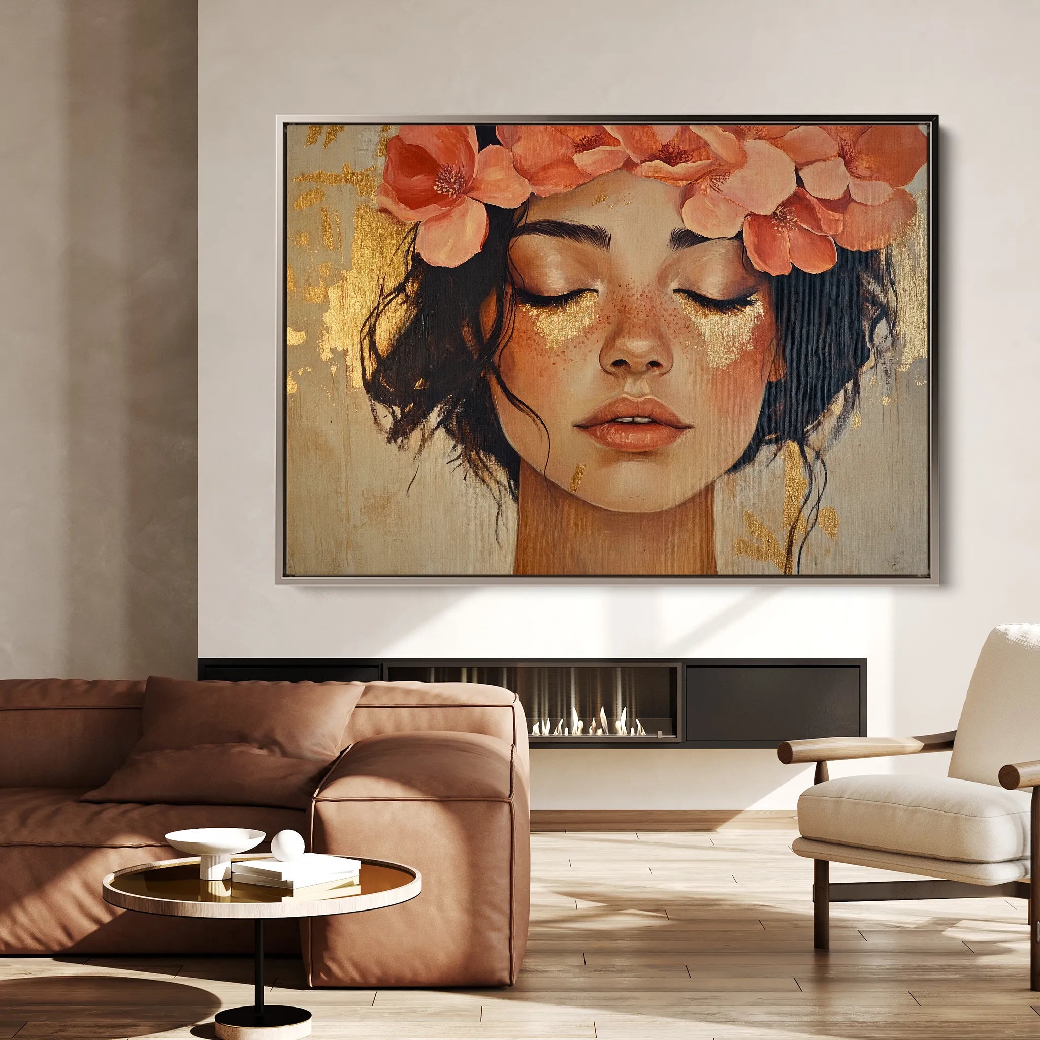 Portrait 198 Canvas Art 18" x 24" / 45 x 60 cm / Black