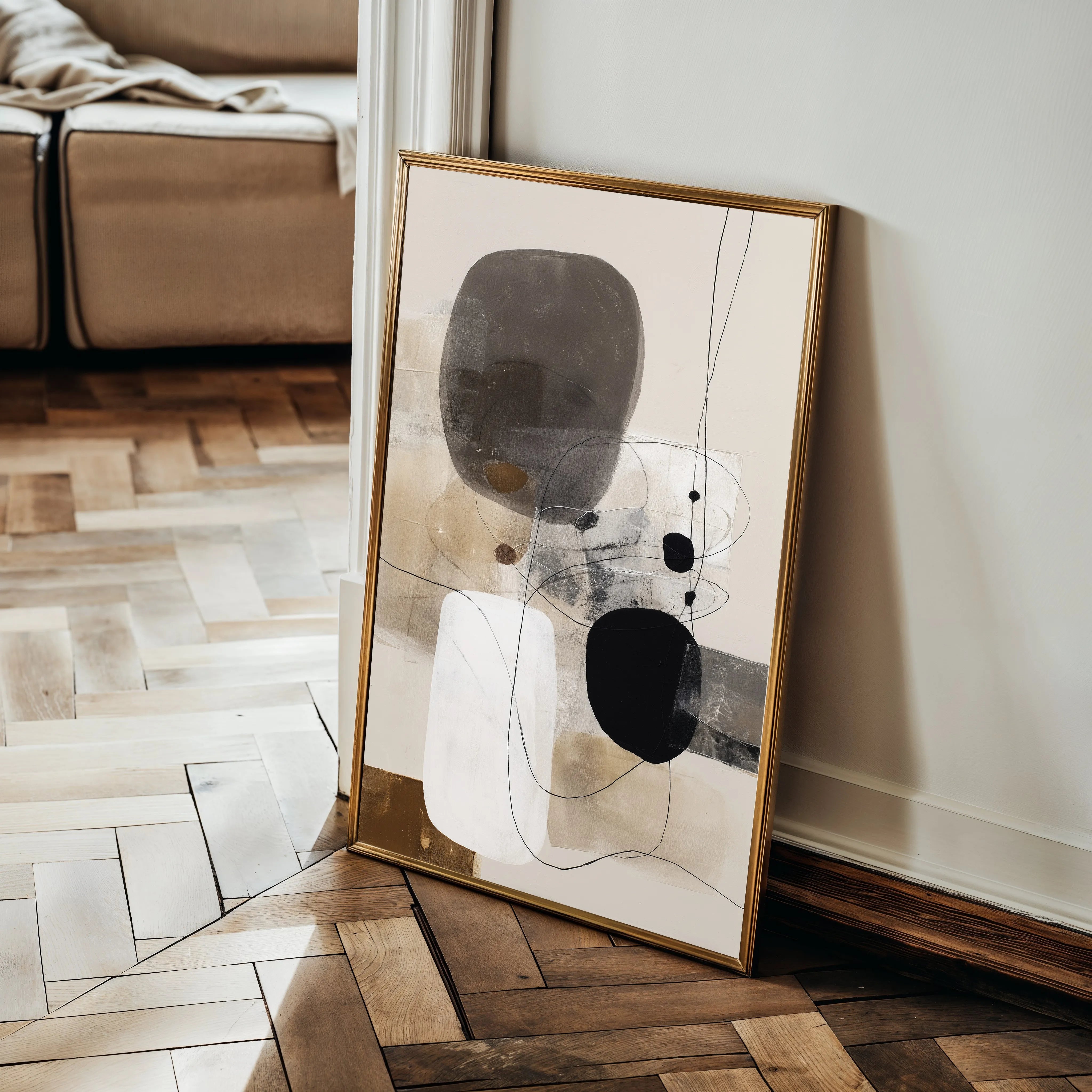 Abstract 1982 Canvas Art 18" x 24" / 45 x 60 cm / Black