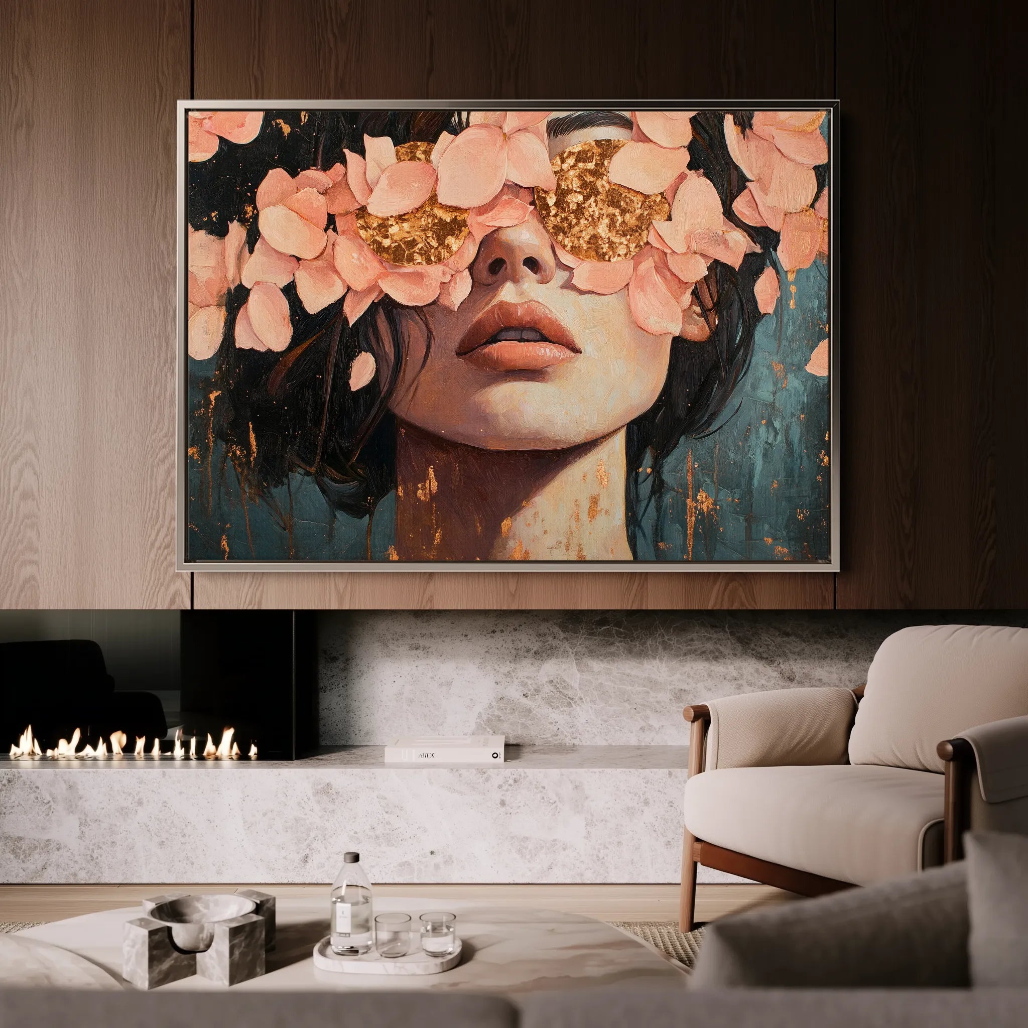 Portrait 199 Canvas Art 18" x 24" / 45 x 60 cm / Black
