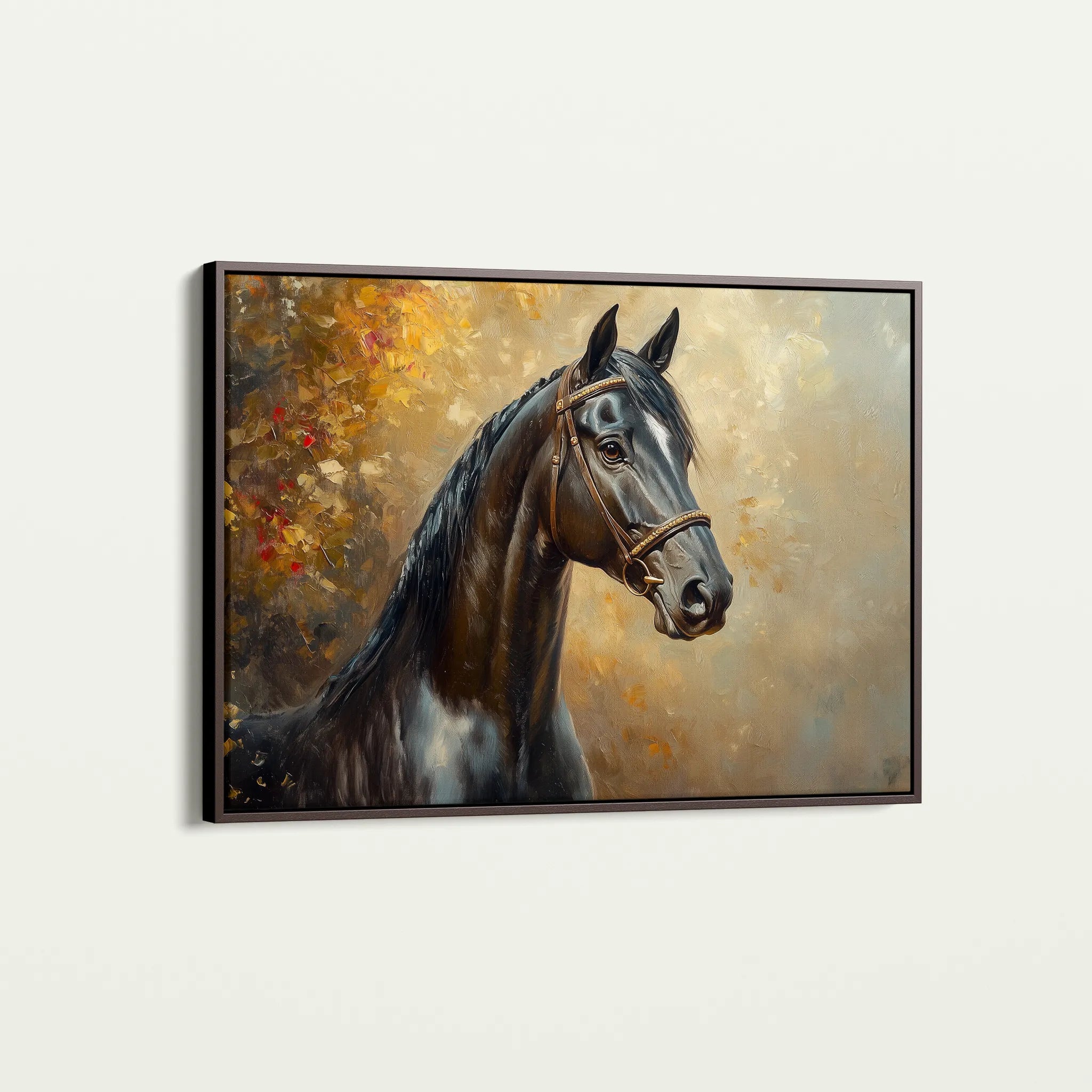 Horses 200 Canvas Art 18" x 24" / 45 x 60 cm / Black