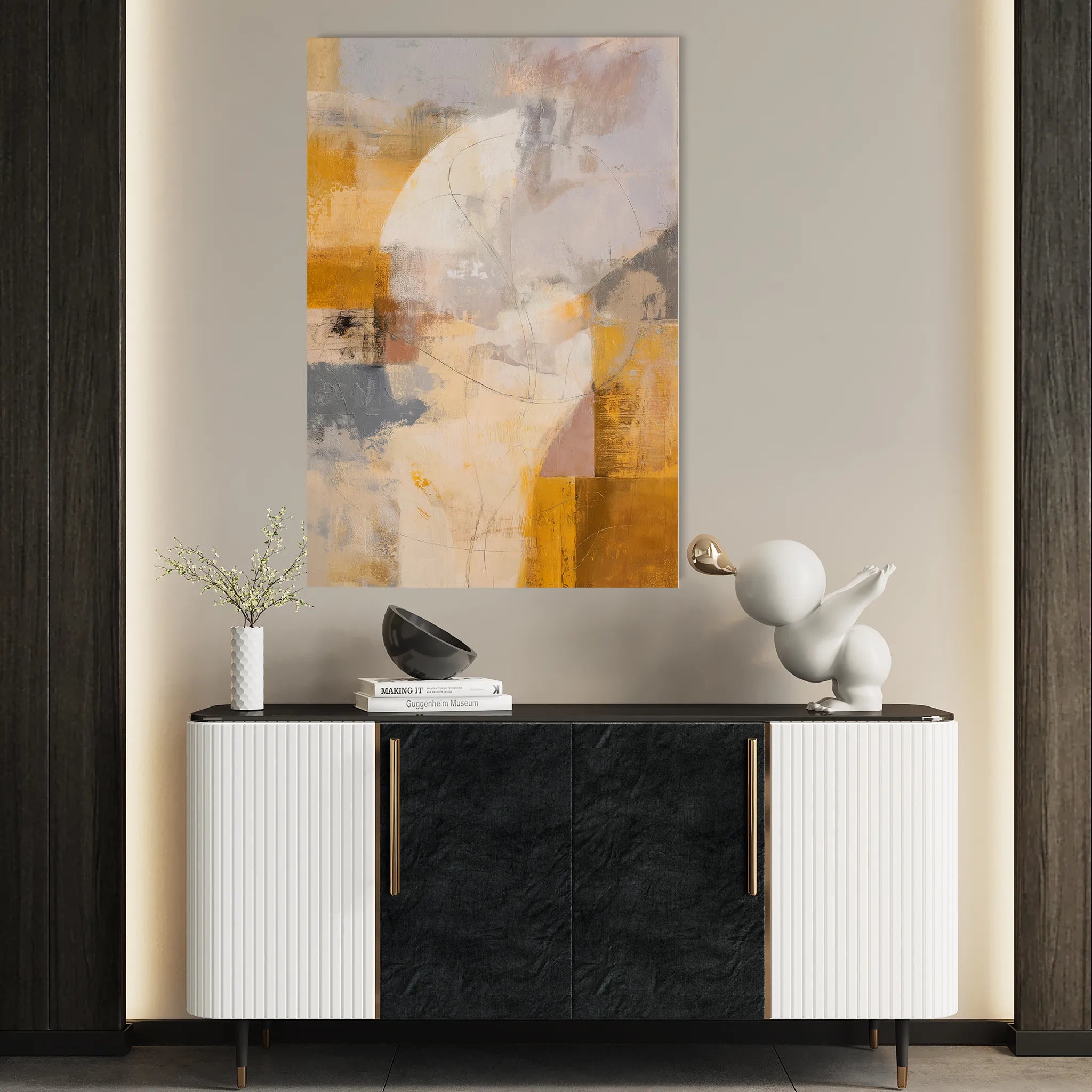 Abstract 2001 Canvas Art 18" x 24" / 45 x 60 cm / Black