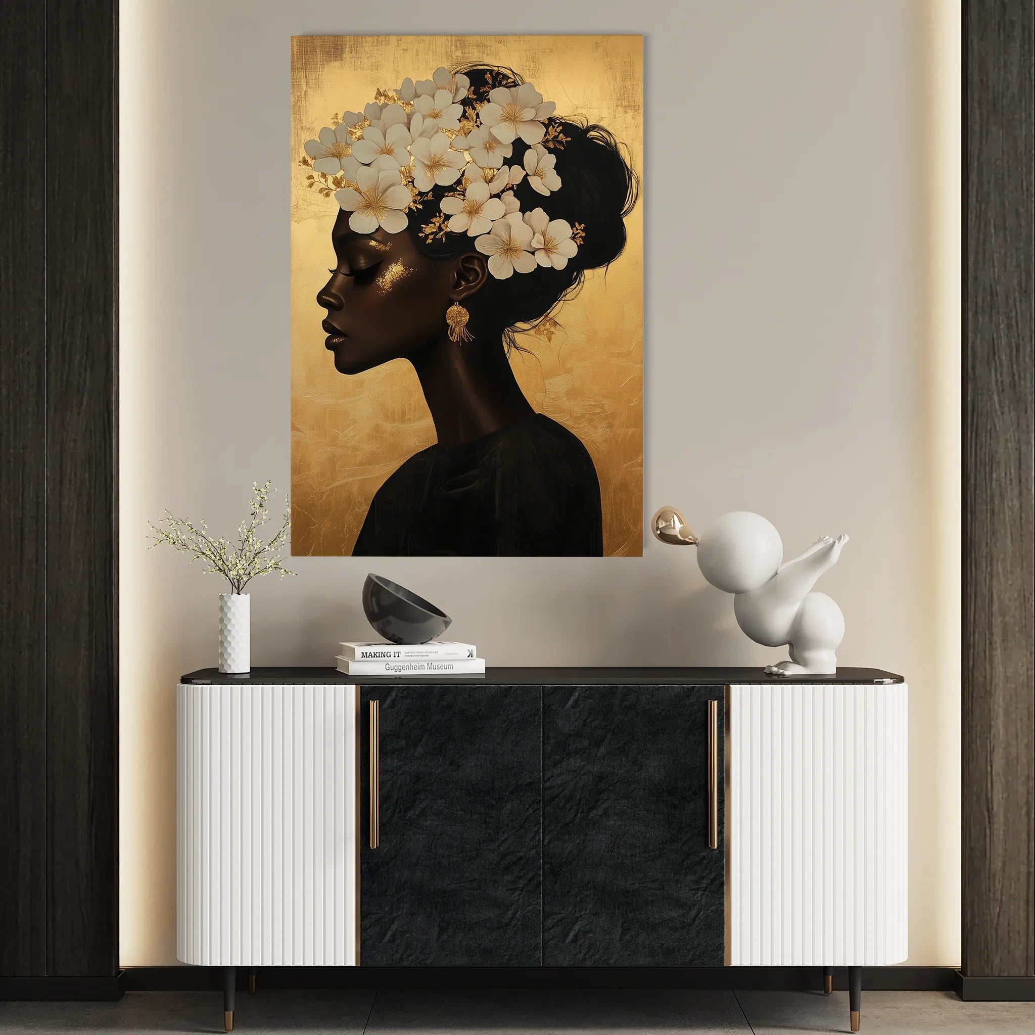 Portrait 201 Canvas Art 18" x 24" / 45 x 60 cm / Black