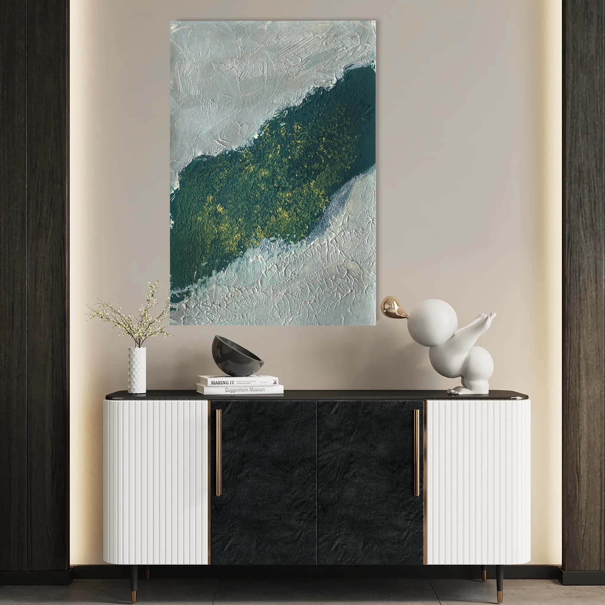 Abstract 202 Canvas Art 18" x 24" / 45 x 60 cm / Black