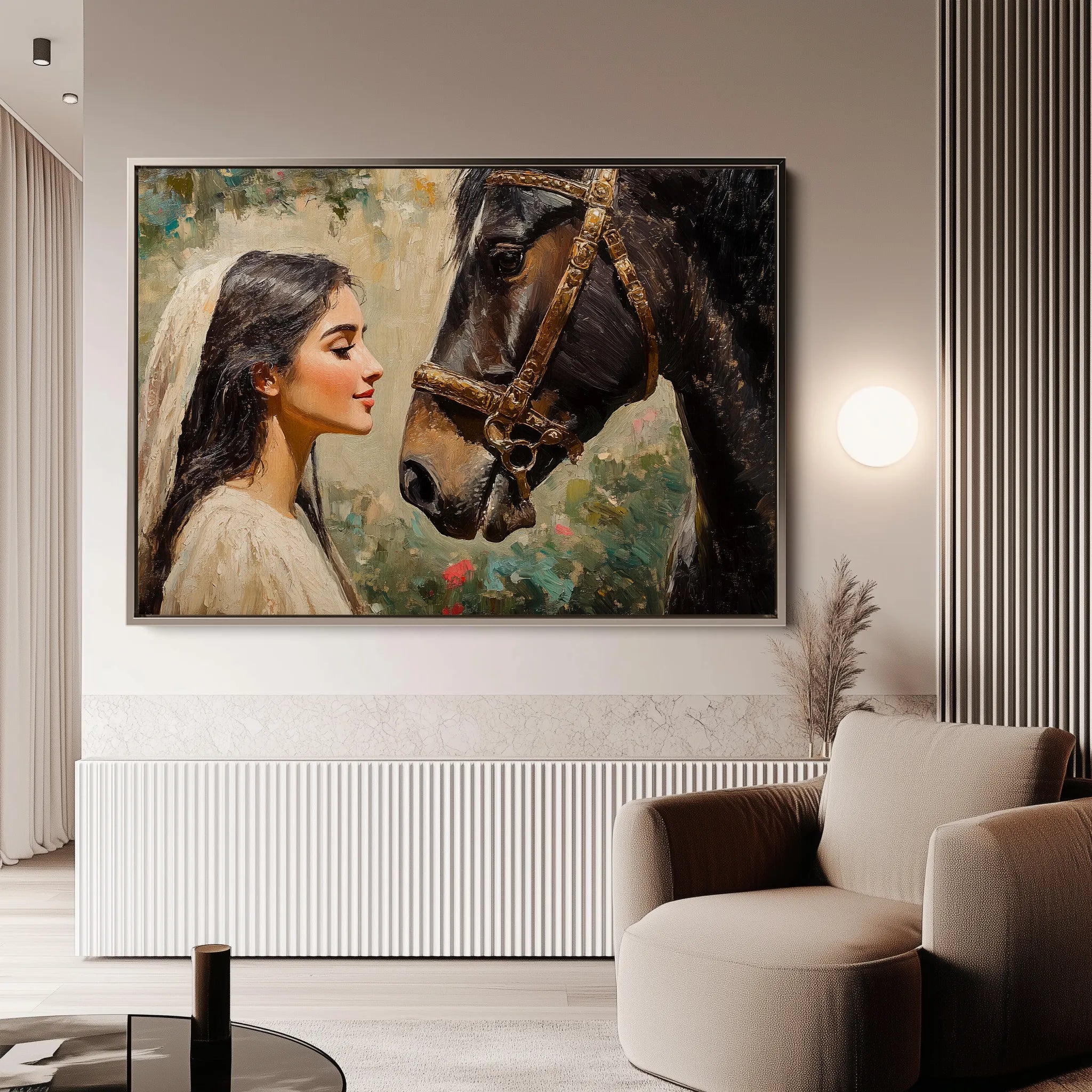 Horses 202 Canvas Art 18" x 24" / 45 x 60 cm / Black