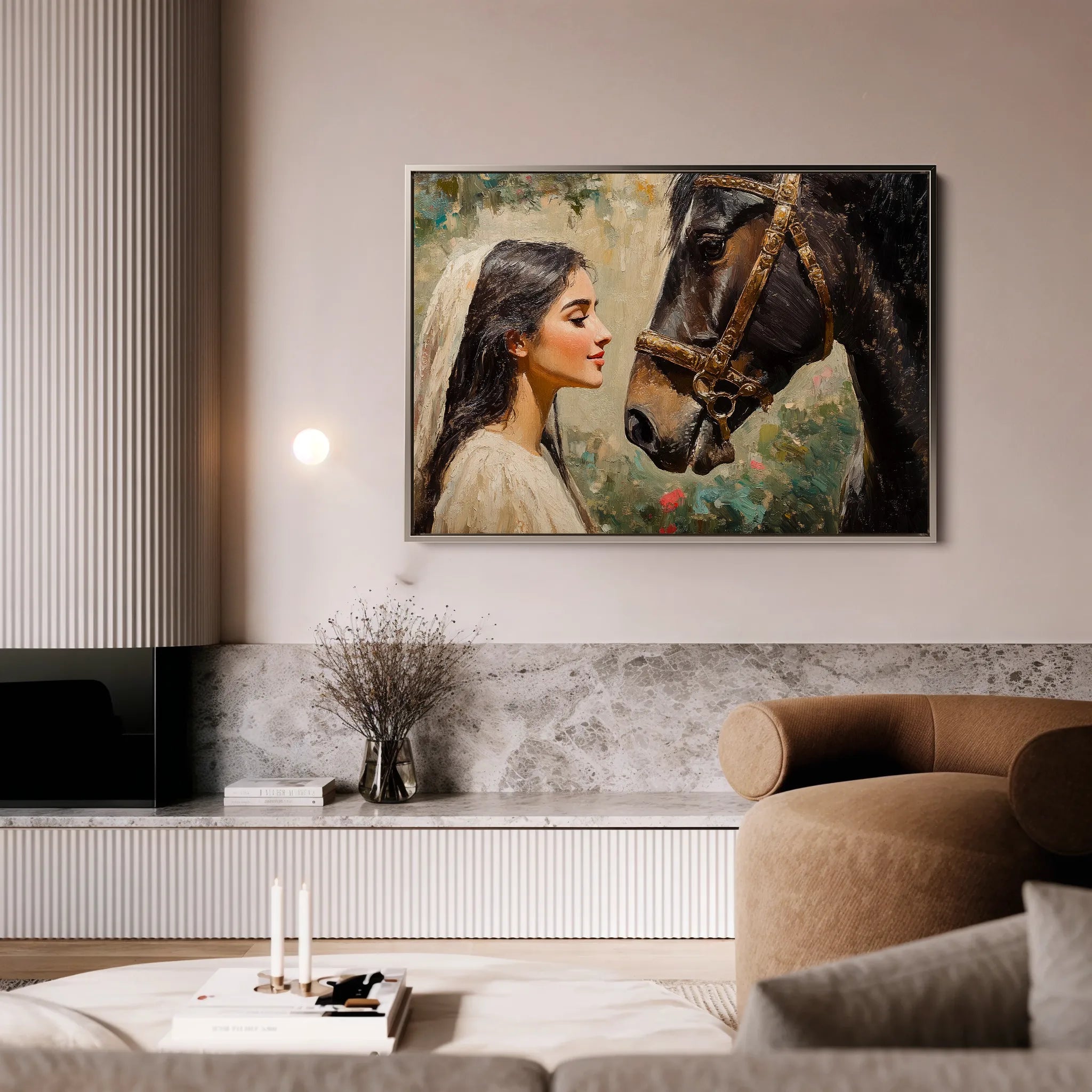 Horses 202 Canvas Art 18" x 24" / 45 x 60 cm / Black