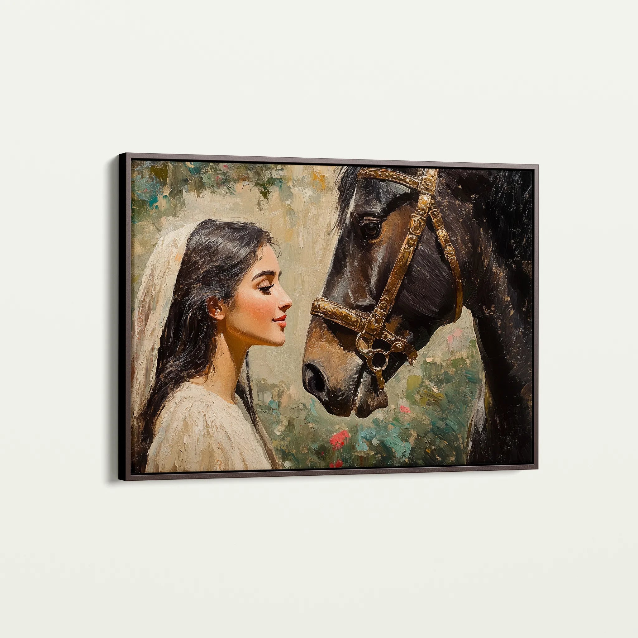 Horses 202 Canvas Art 18" x 24" / 45 x 60 cm / Black