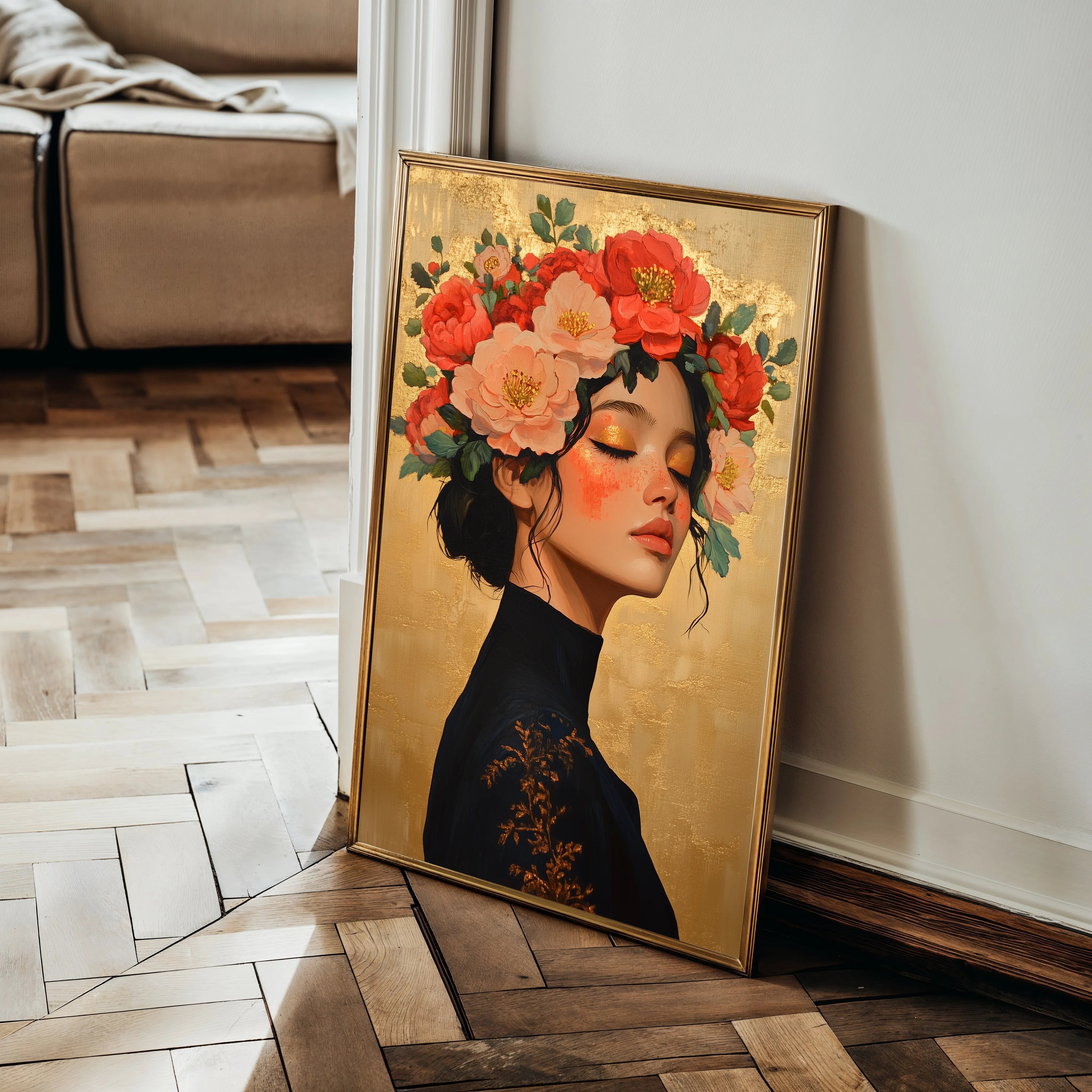 Portrait 202 Canvas Art 18" x 24" / 45 x 60 cm / Black