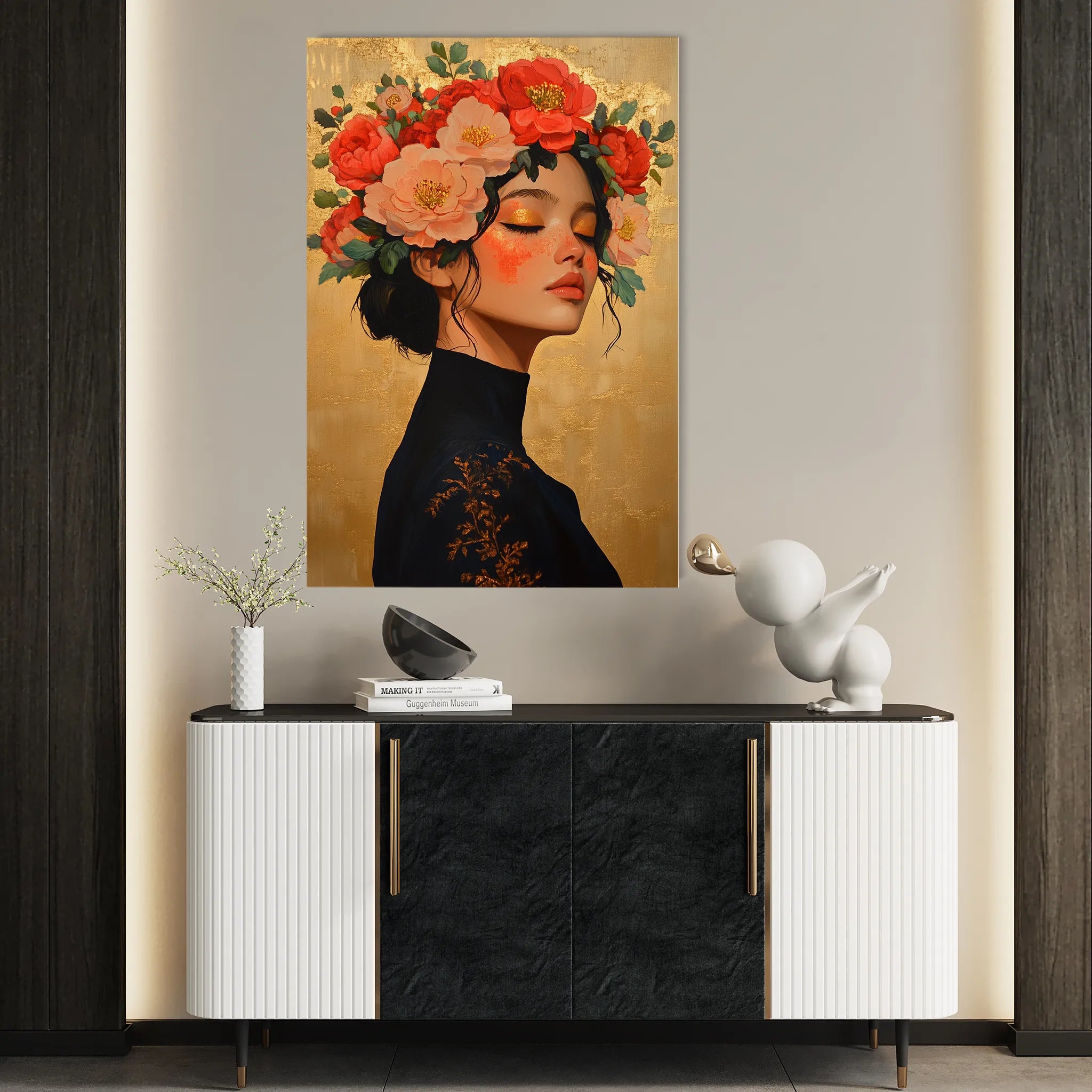 Portrait 202 Canvas Art 18" x 24" / 45 x 60 cm / Black
