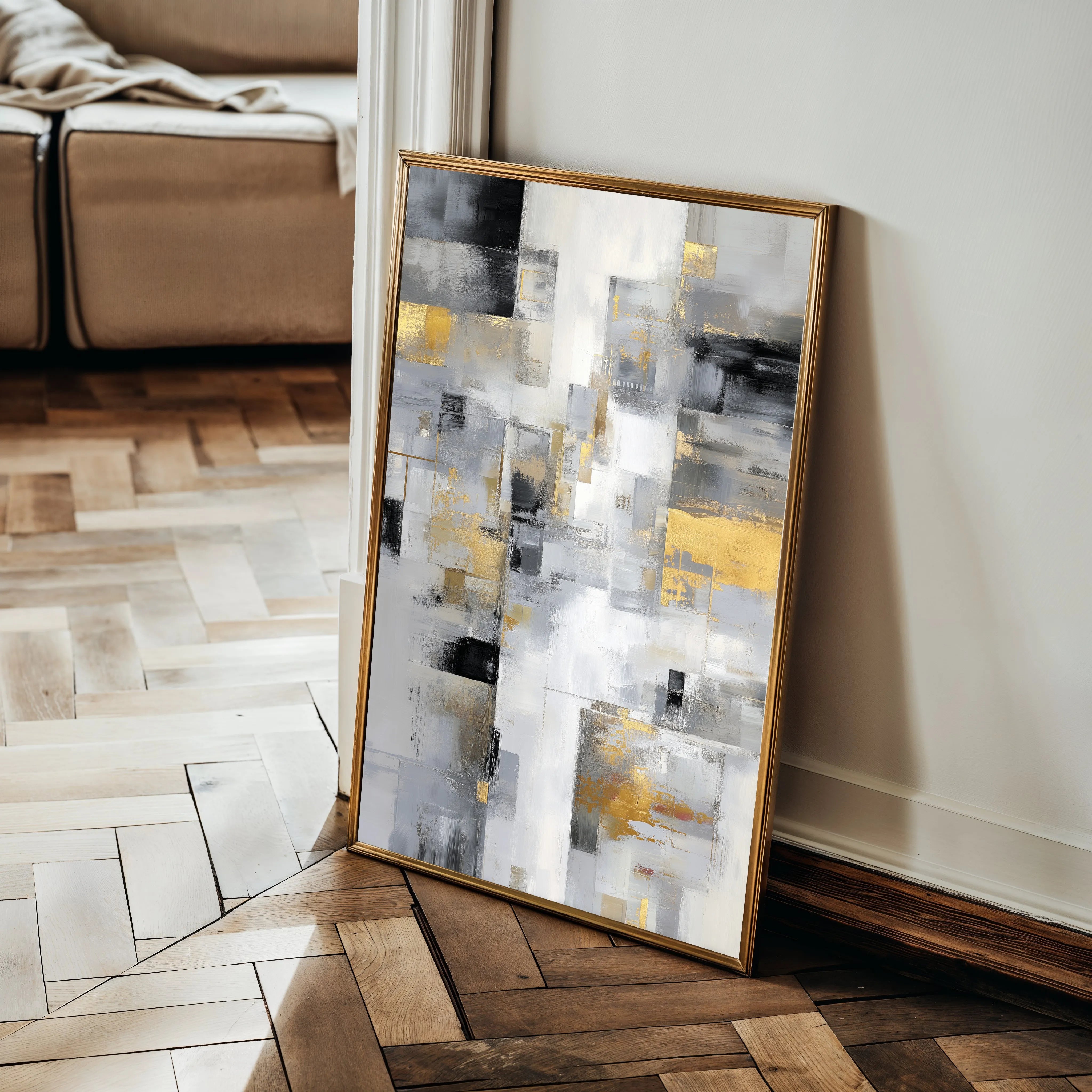 Abstract 2028 Canvas Art 18" x 24" / 45 x 60 cm / Black