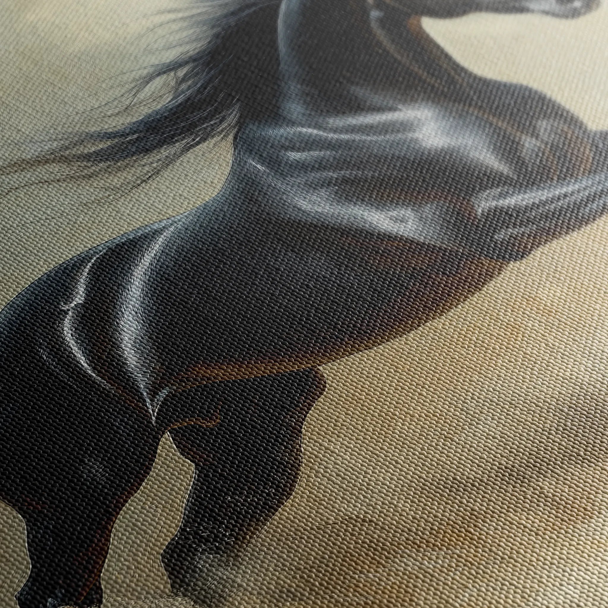 Horses 203 Canvas Art 18" x 24" / 45 x 60 cm / Black