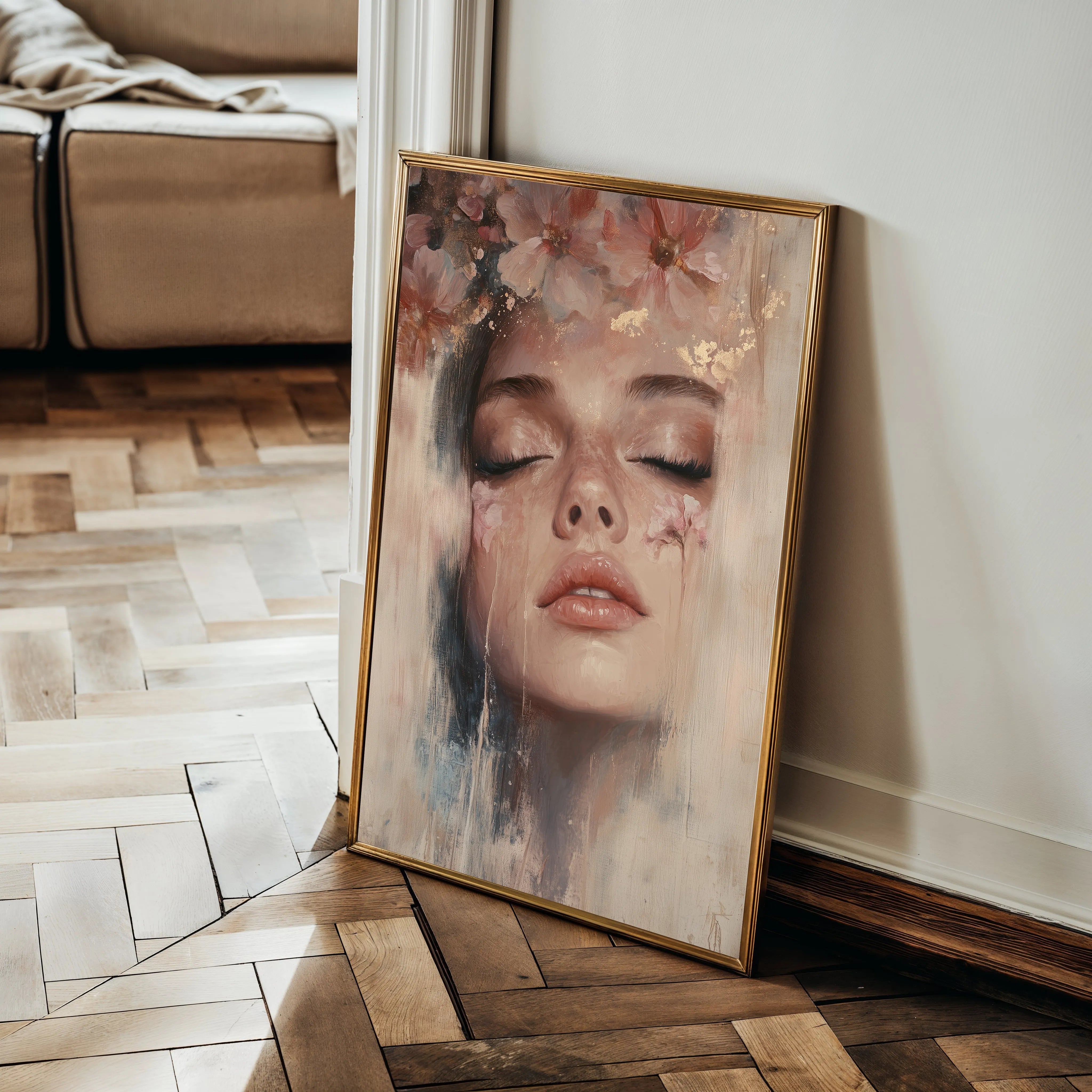 Portrait 203 Canvas Art 18" x 24" / 45 x 60 cm / Black
