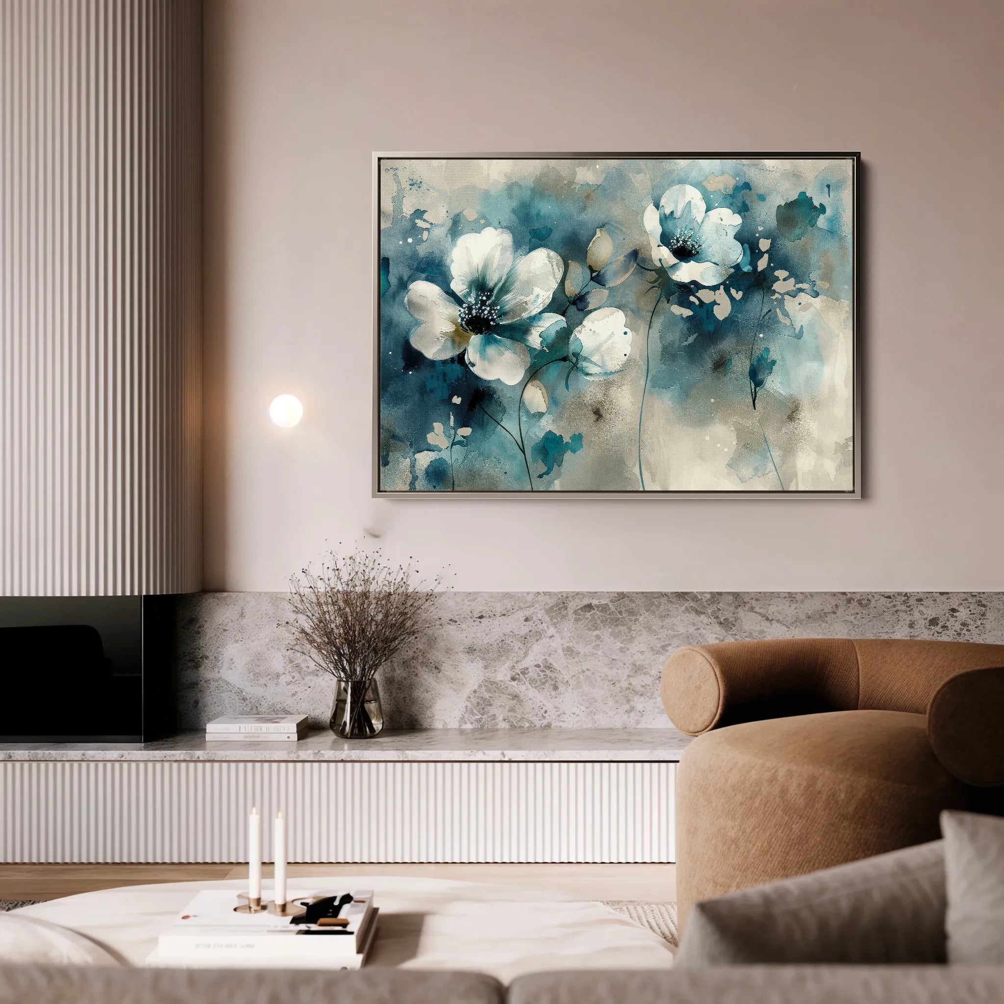 Floral 204 Canvas Art 18" x 24" / 45 x 60 cm / Black