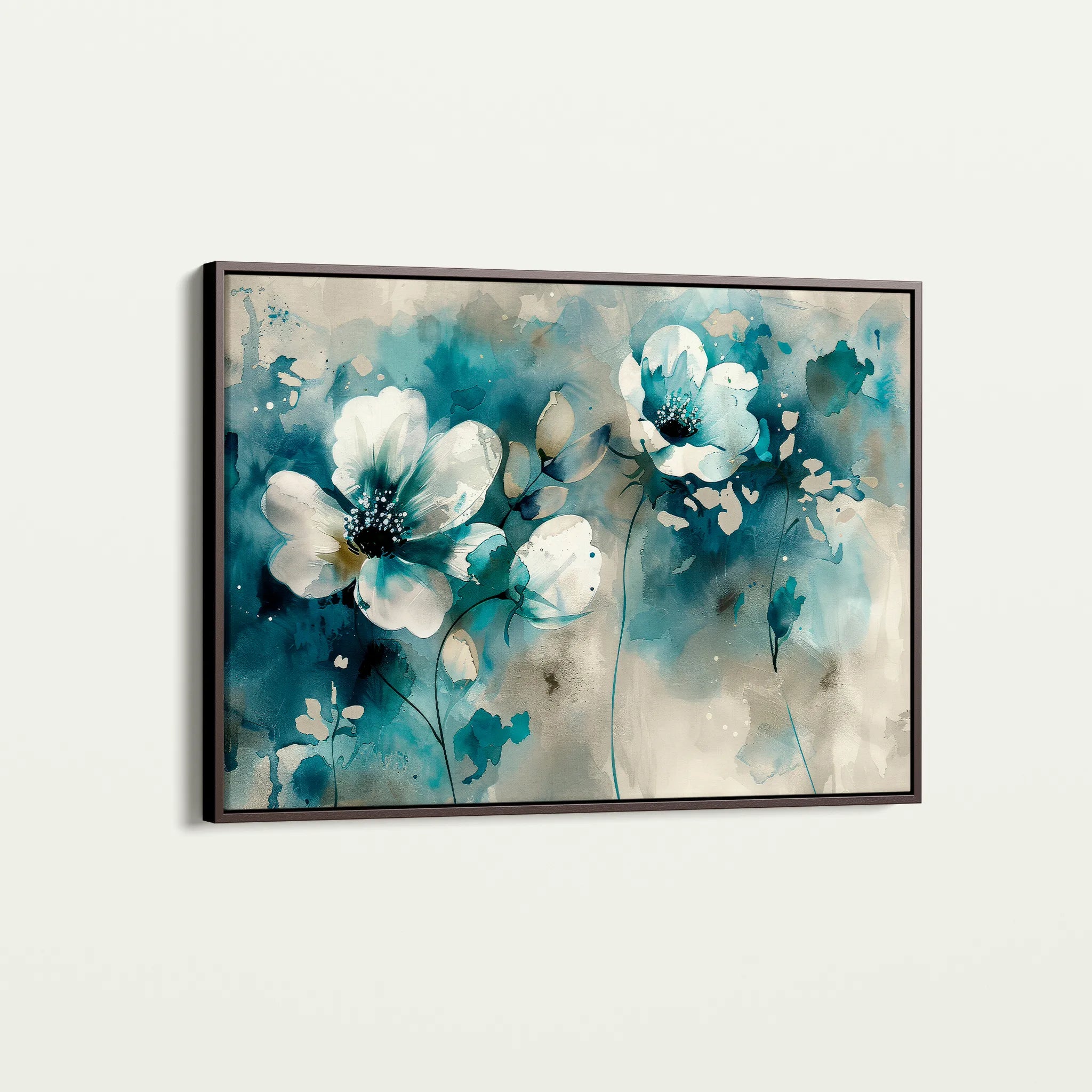 Floral 204 Canvas Art 18" x 24" / 45 x 60 cm / Black