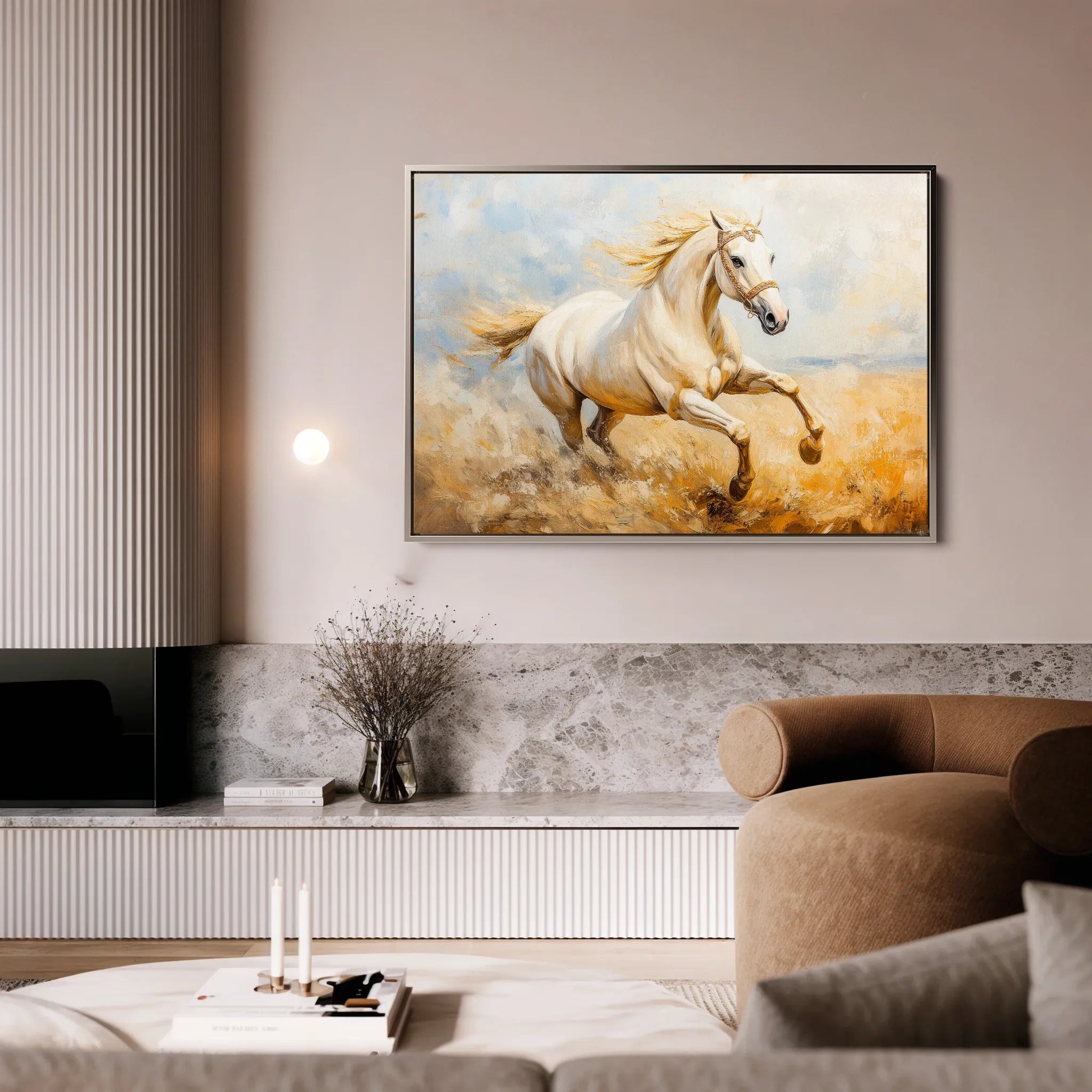 Horses 204 Canvas Art 18" x 24" / 45 x 60 cm / Black