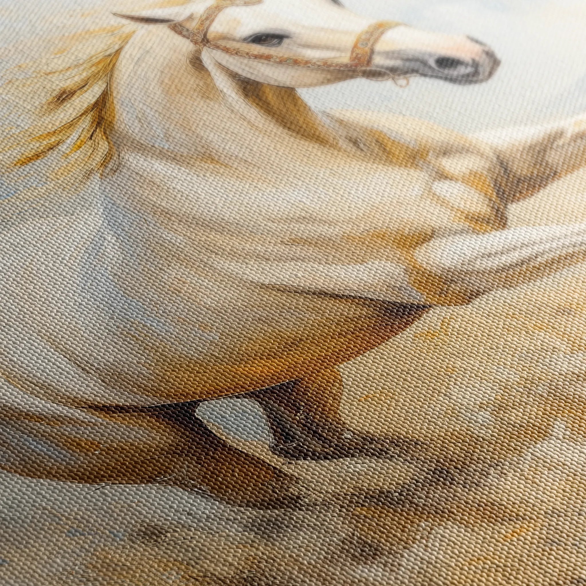 Horses 204 Canvas Art 18" x 24" / 45 x 60 cm / Black