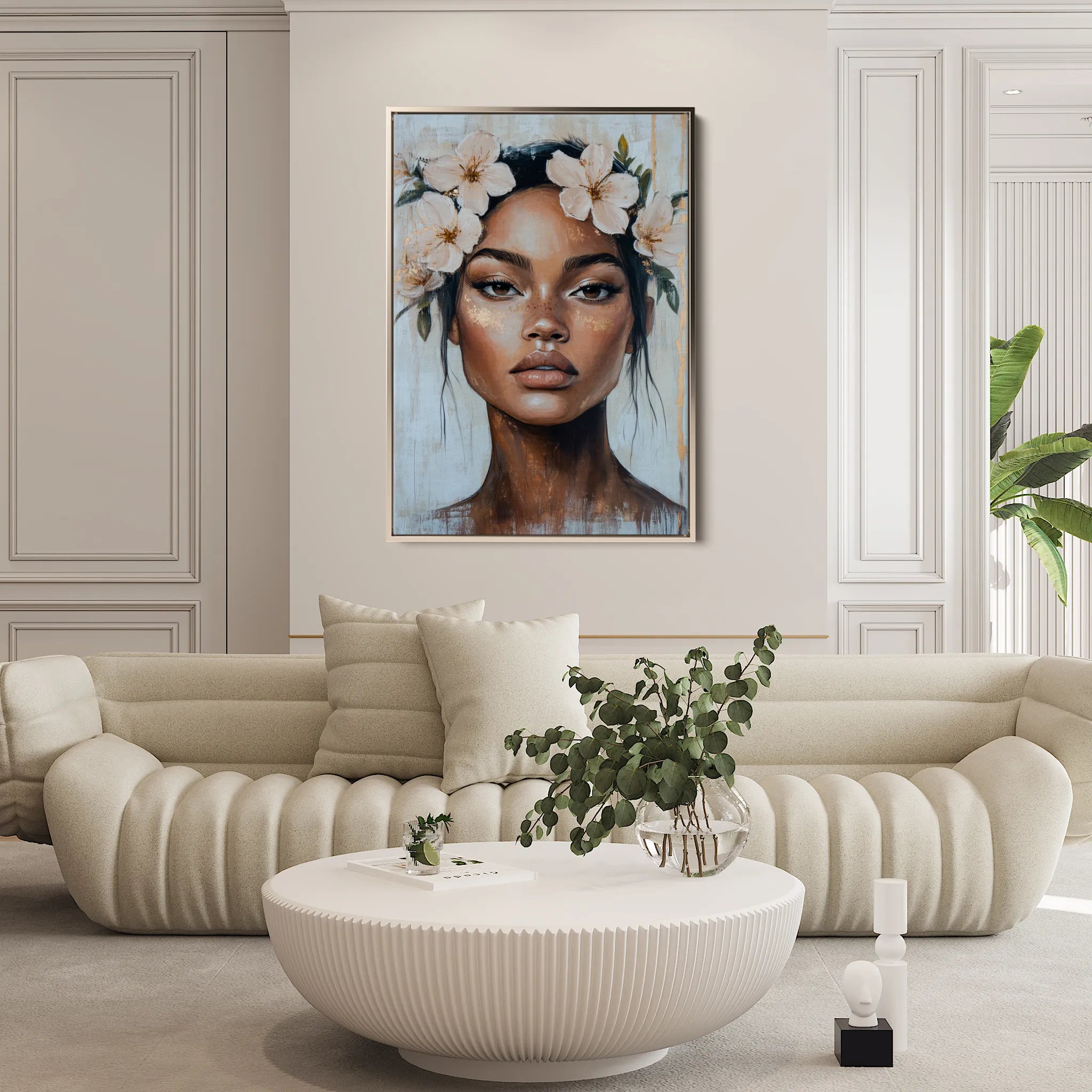 Portrait 204 Canvas Art 18" x 24" / 45 x 60 cm / Black