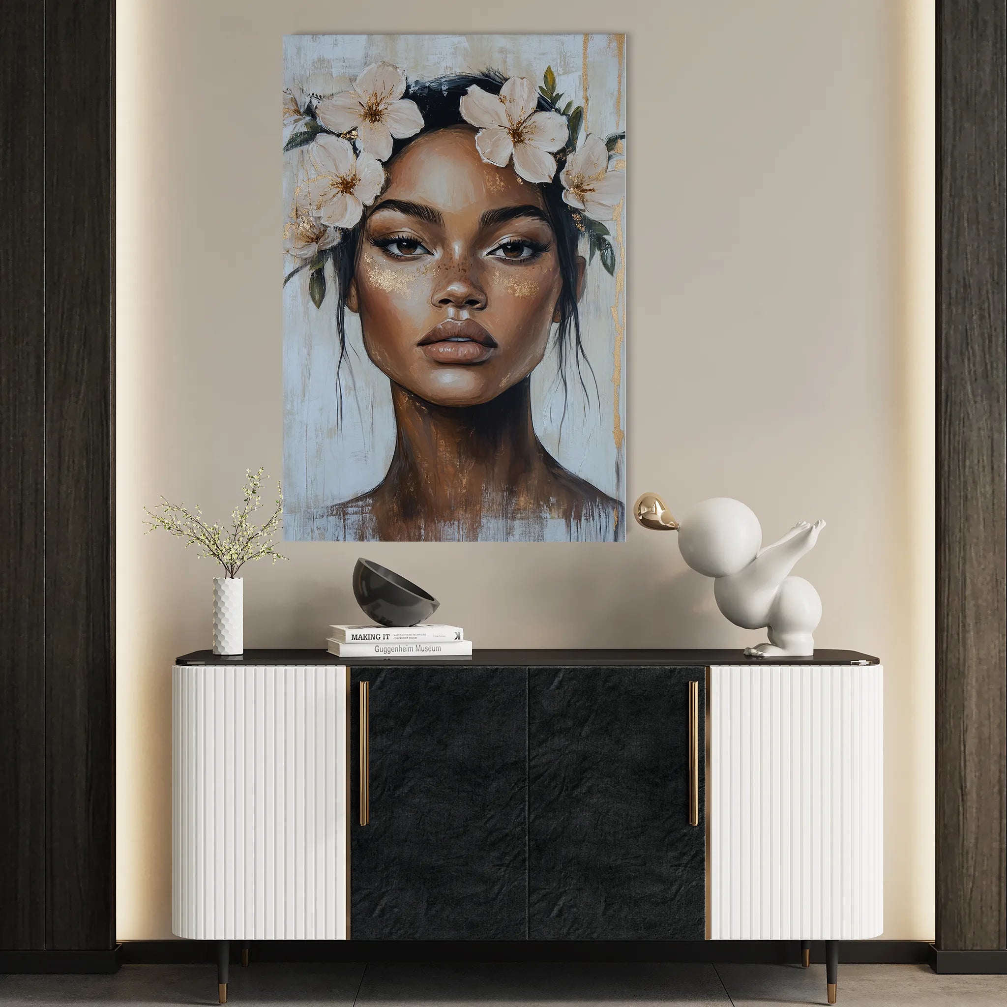 Portrait 204 Canvas Art 18" x 24" / 45 x 60 cm / Black