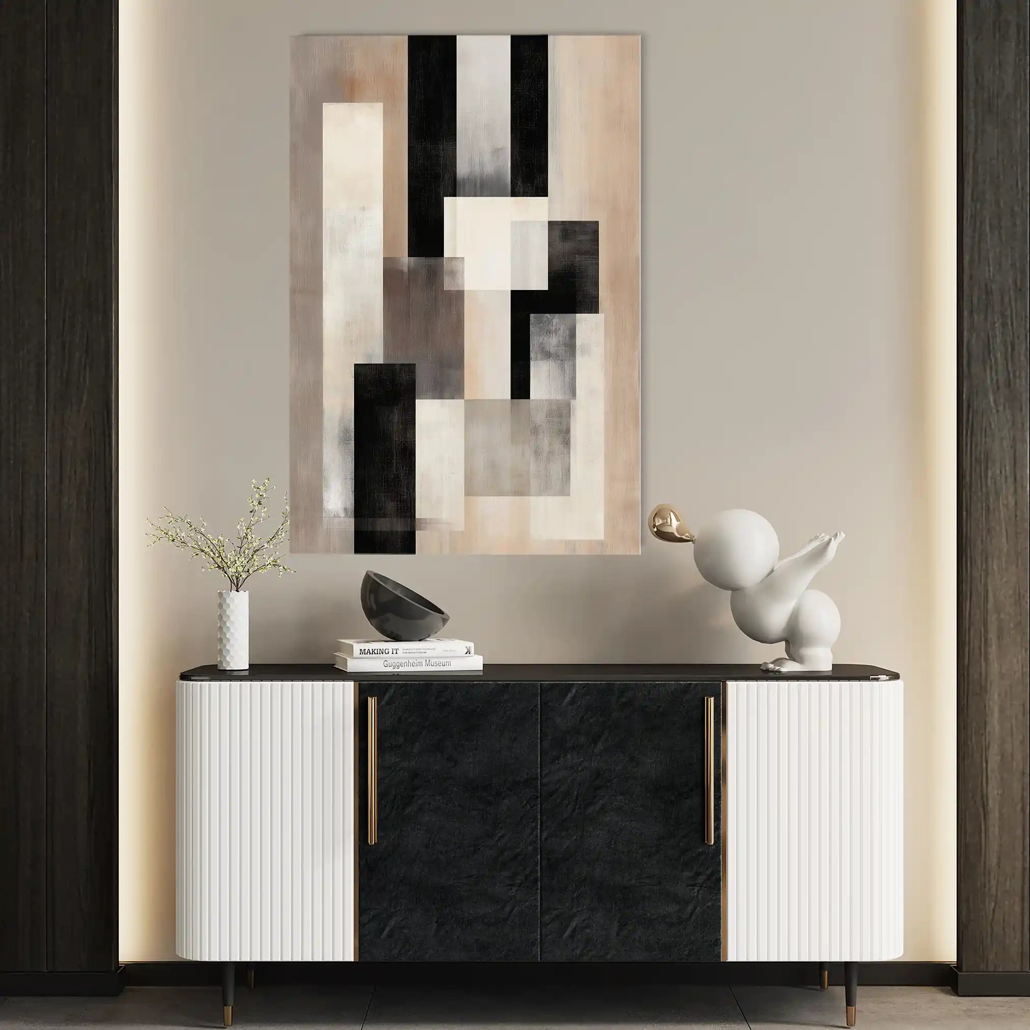 Abstract 2045 Canvas Art 18" x 24" / 45 x 60 cm / Black