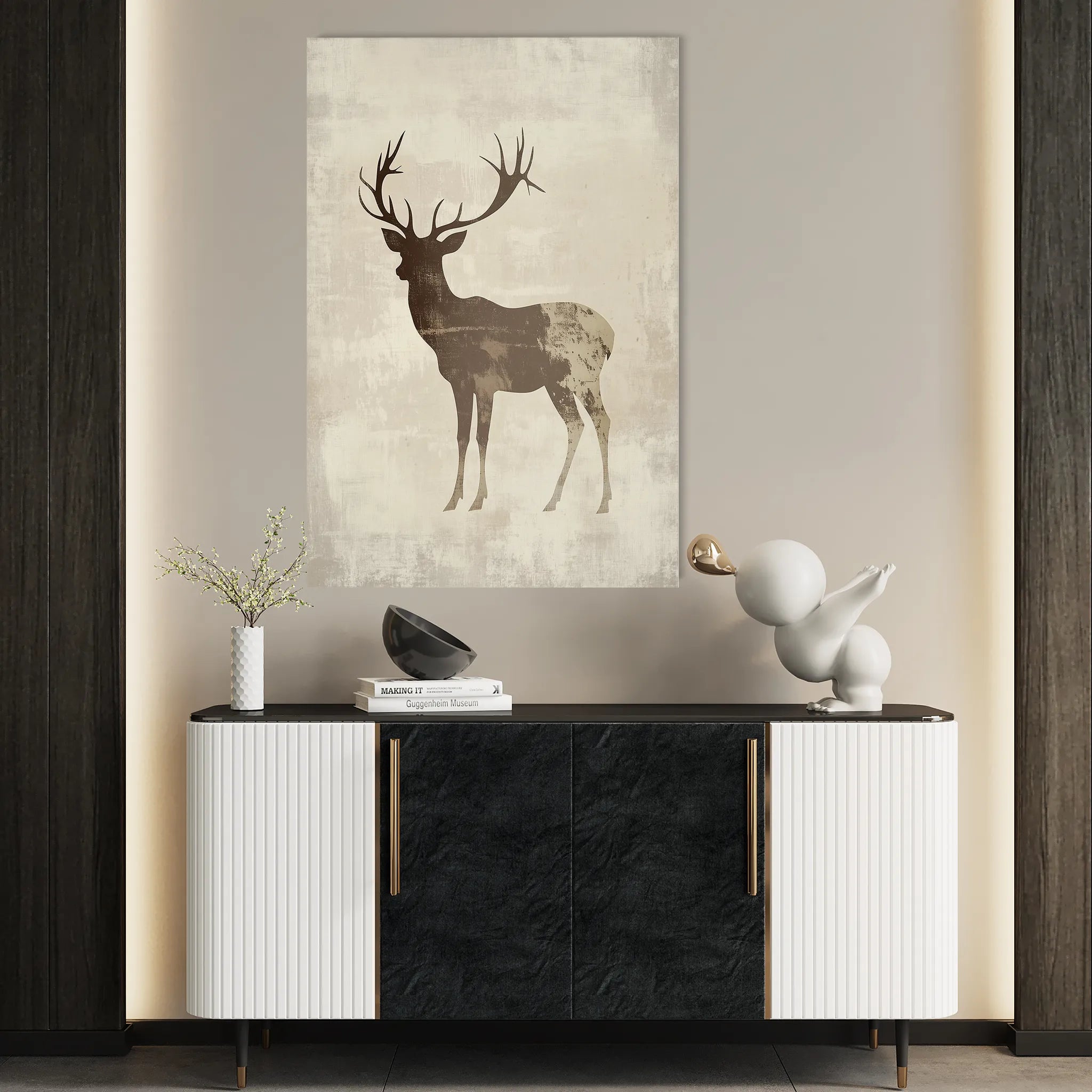 Animals 205 Canvas Art 18" x 24" / 45 x 60 cm / Black