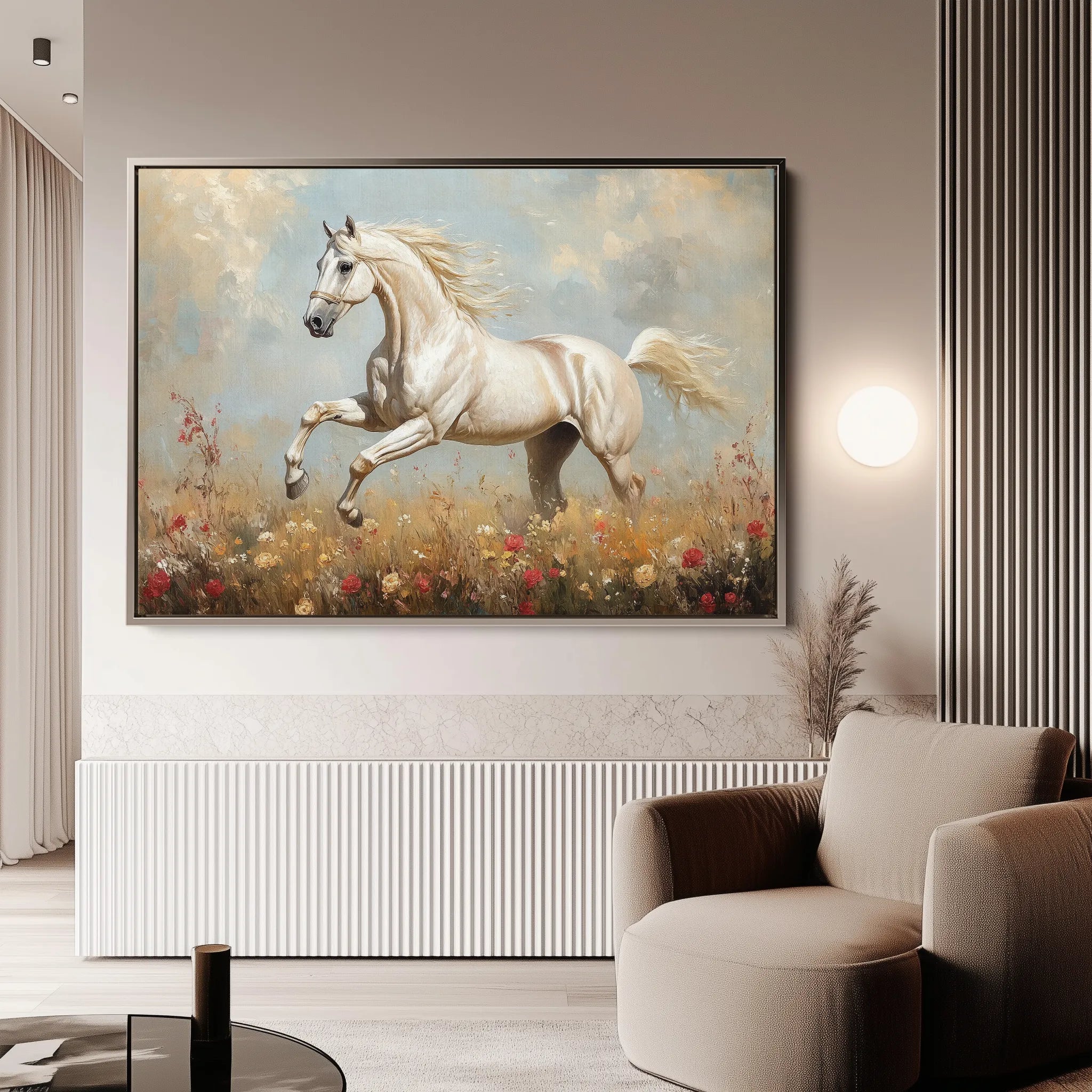 Horses 205 Canvas Art 18" x 24" / 45 x 60 cm / Black