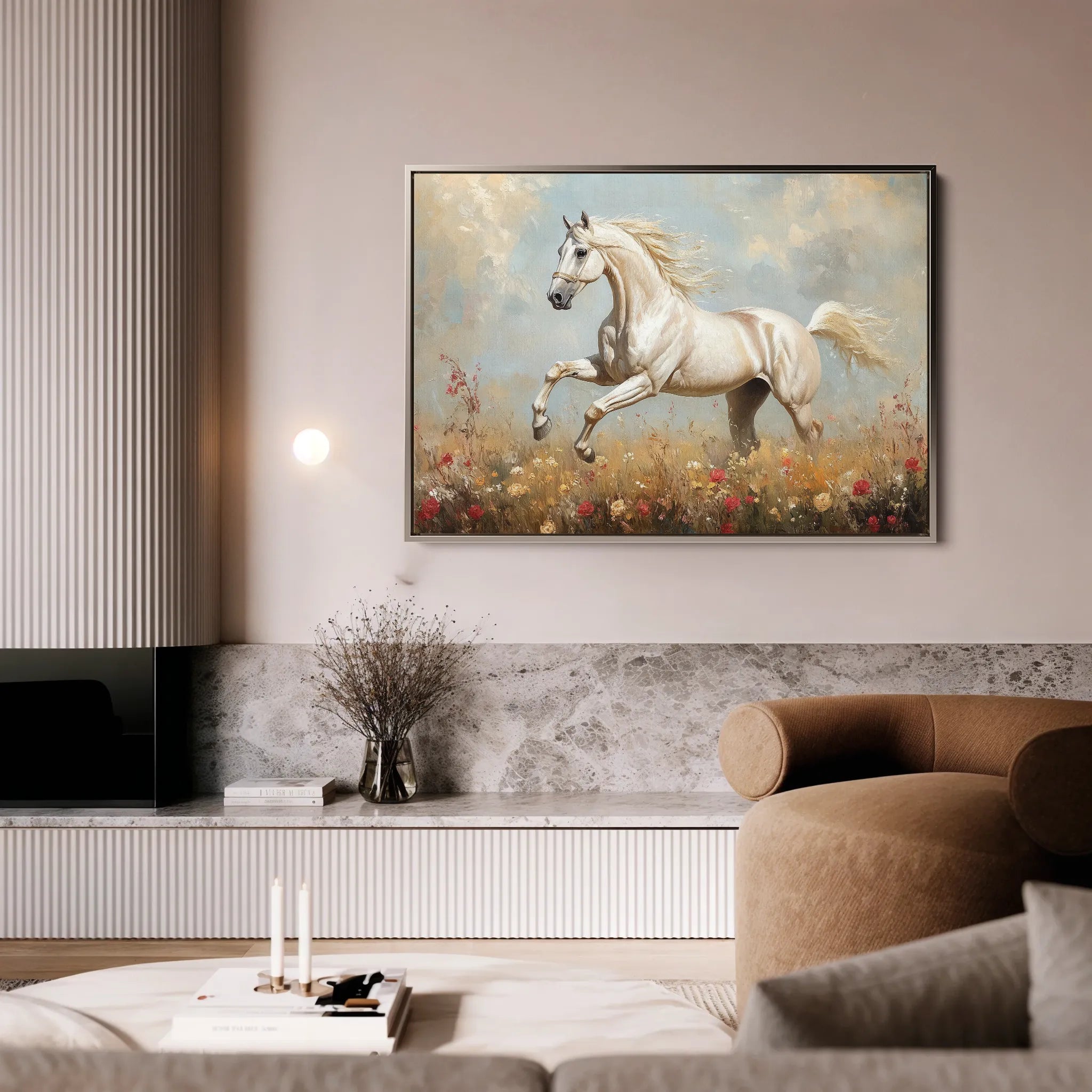 Horses 205 Canvas Art 18" x 24" / 45 x 60 cm / Black