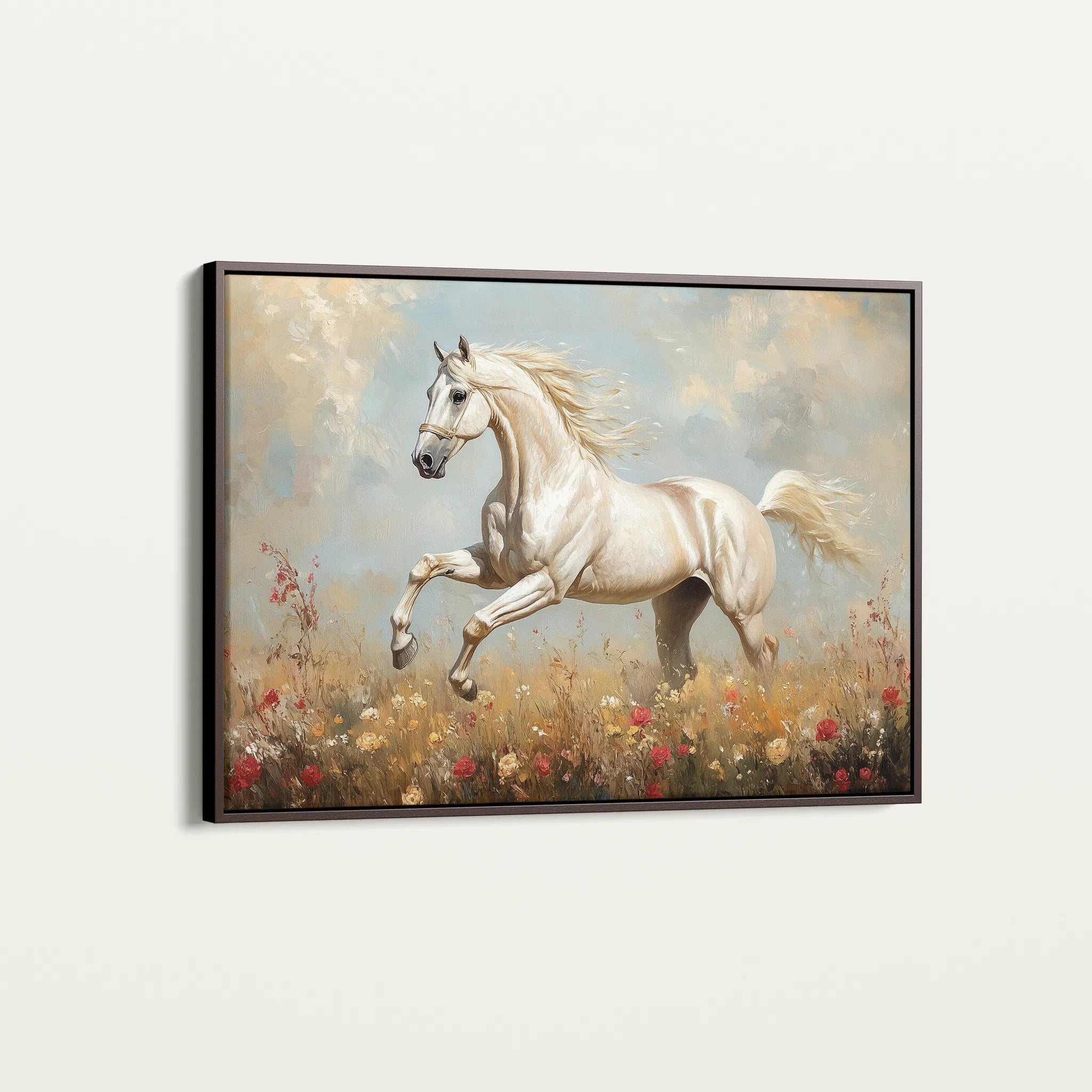 Horses 205 Canvas Art 18" x 24" / 45 x 60 cm / Black