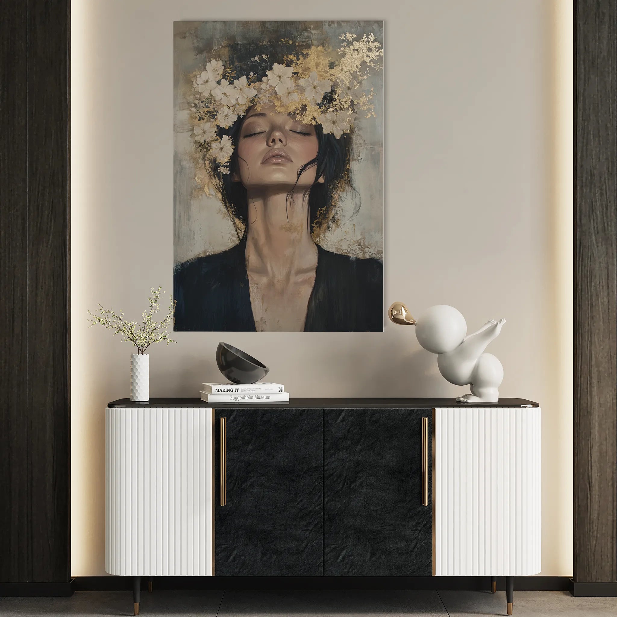 Portrait 205 Canvas Art 18" x 24" / 45 x 60 cm / Black