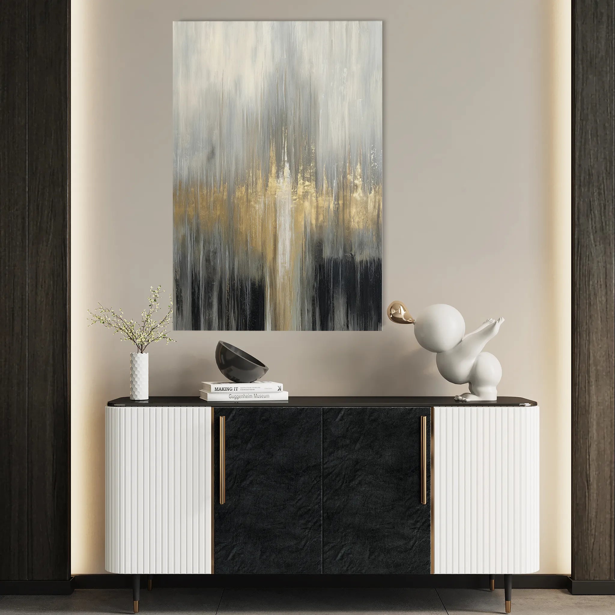 Abstract 2058 Canvas Art 18" x 24" / 45 x 60 cm / Black