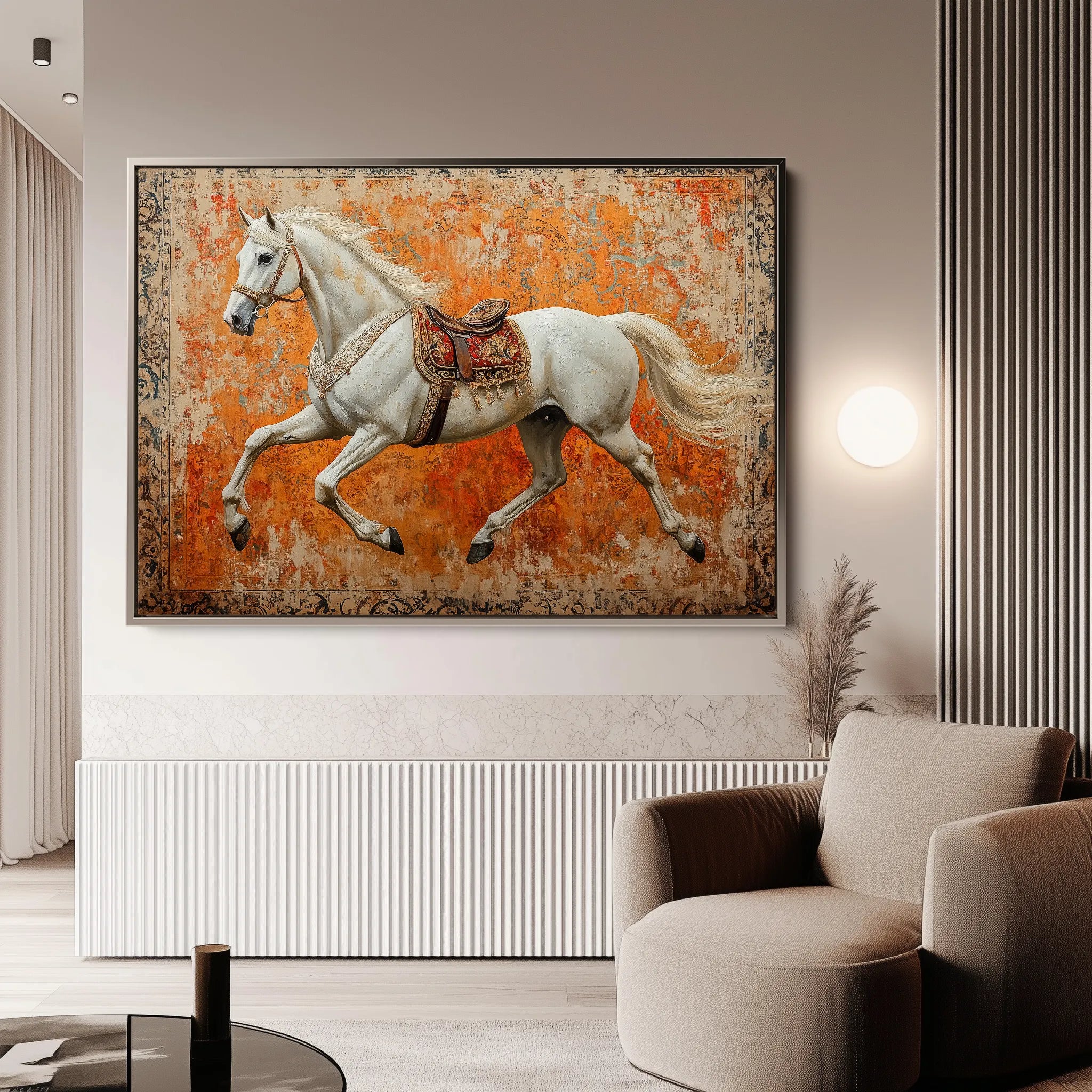 Horses 206 Canvas Art 18" x 24" / 45 x 60 cm / Black