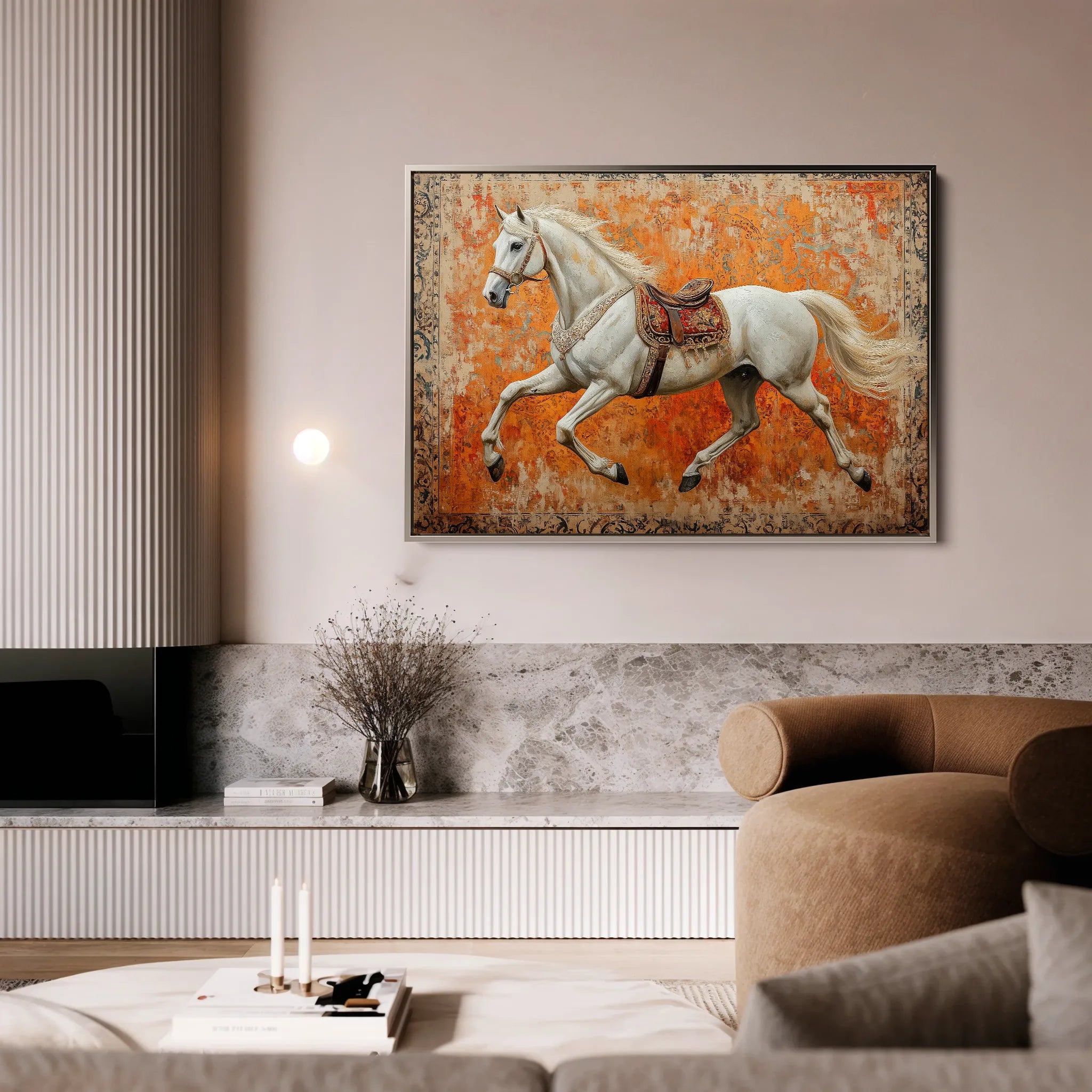 Horses 206 Canvas Art 18" x 24" / 45 x 60 cm / Black