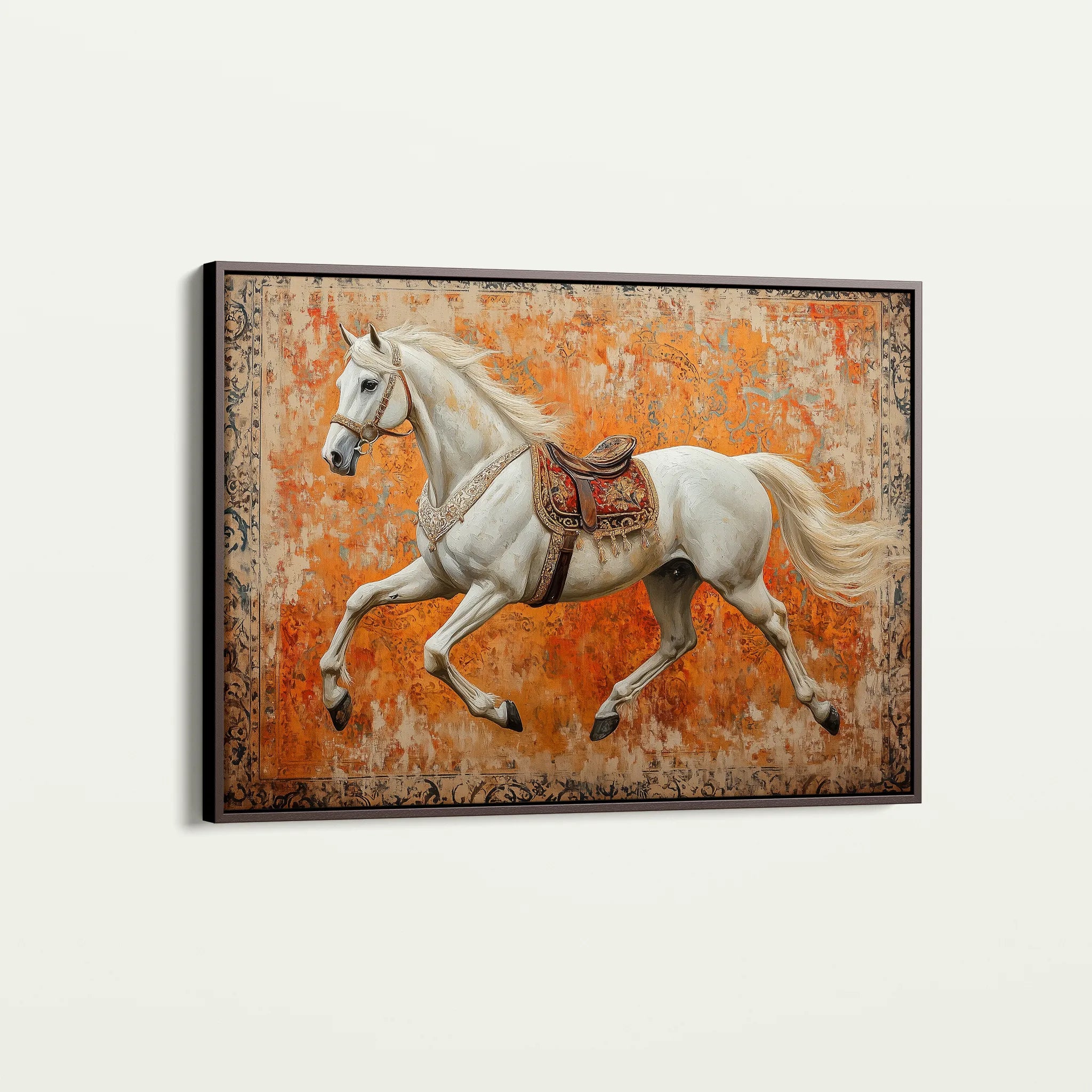 Horses 206 Canvas Art 18" x 24" / 45 x 60 cm / Black