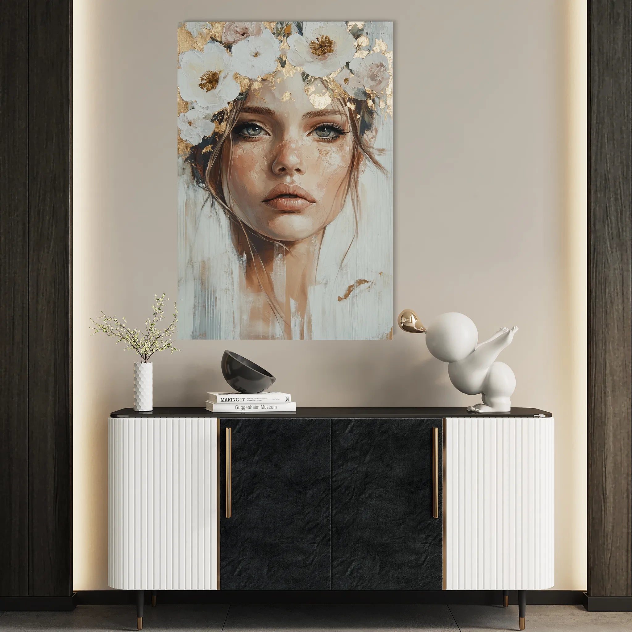 Portrait 206 Canvas Art 18" x 24" / 45 x 60 cm / Black