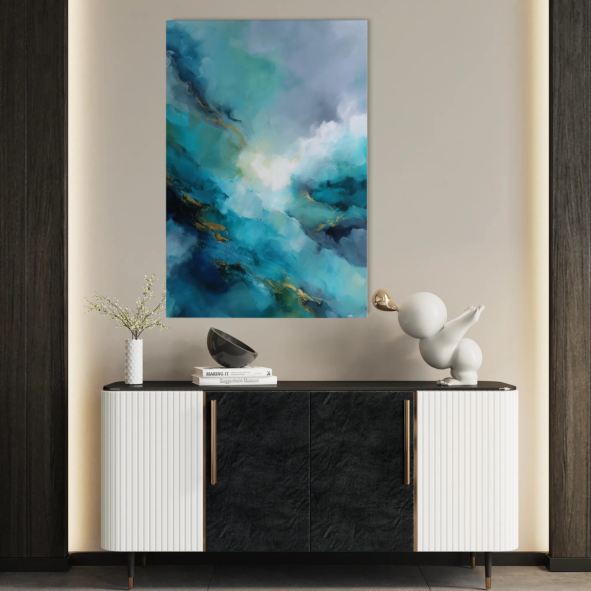 Abstract 2065 Canvas Art 18" x 24" / 45 x 60 cm / Black