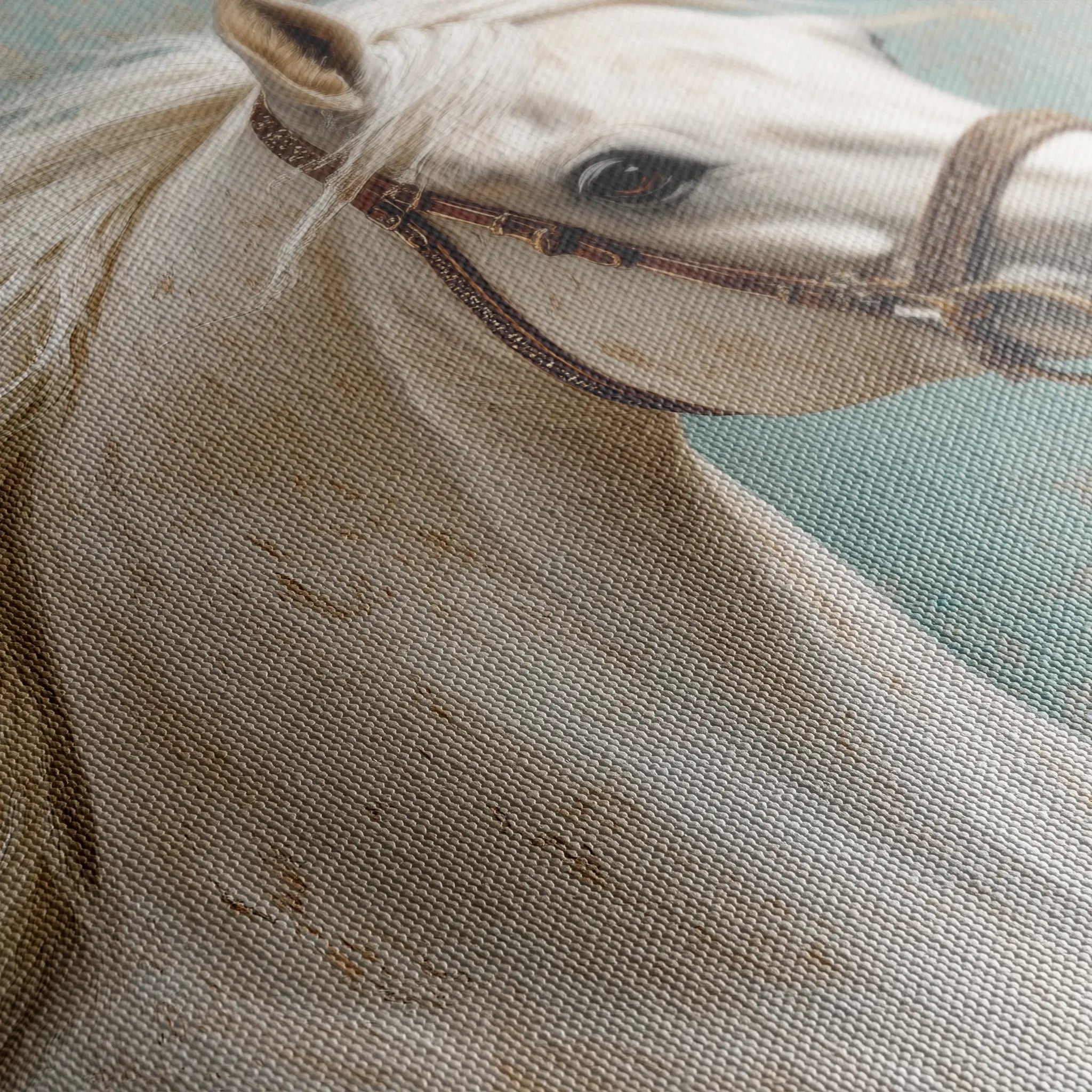 Horses 207 Canvas Art 18" x 24" / 45 x 60 cm / Black