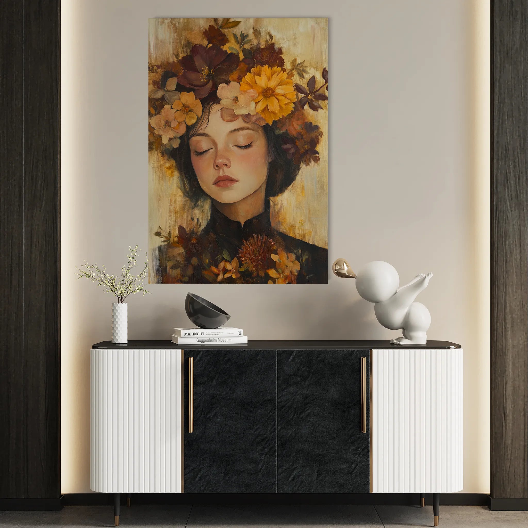 Portrait 207 Canvas Art 18" x 24" / 45 x 60 cm / Black