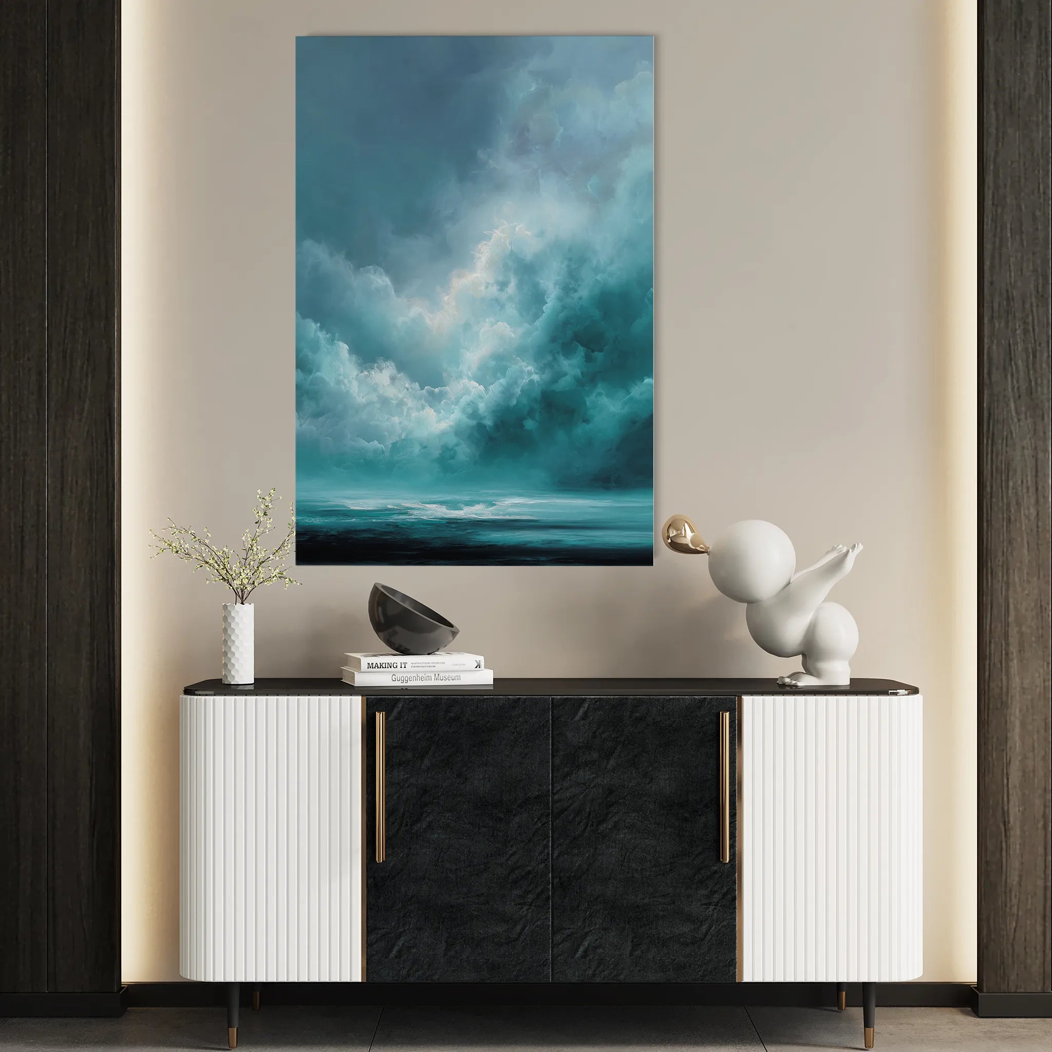 Abstract 2073 Canvas Art 18" x 24" / 45 x 60 cm / Black