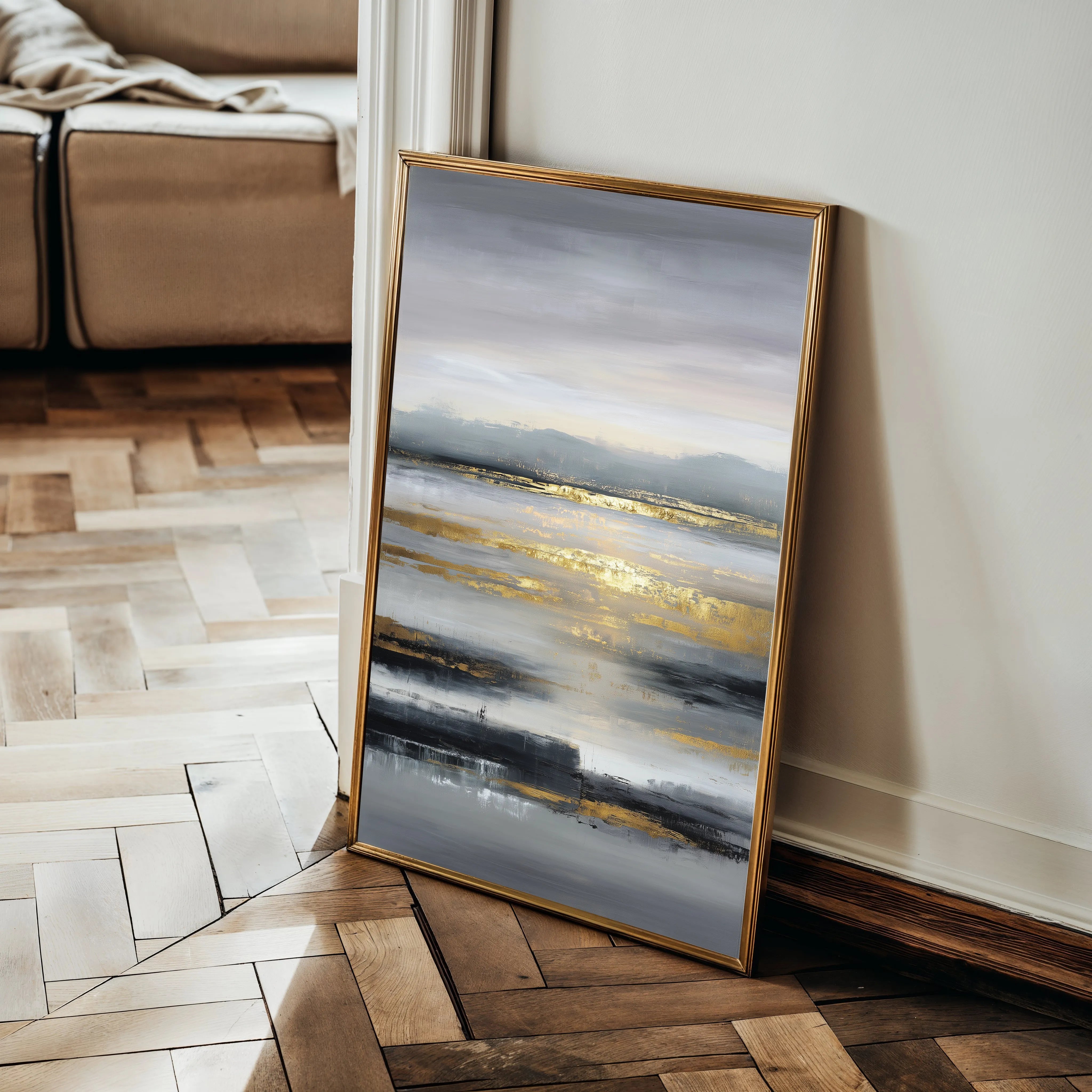 Abstract 2075 Canvas Art 18" x 24" / 45 x 60 cm / Black