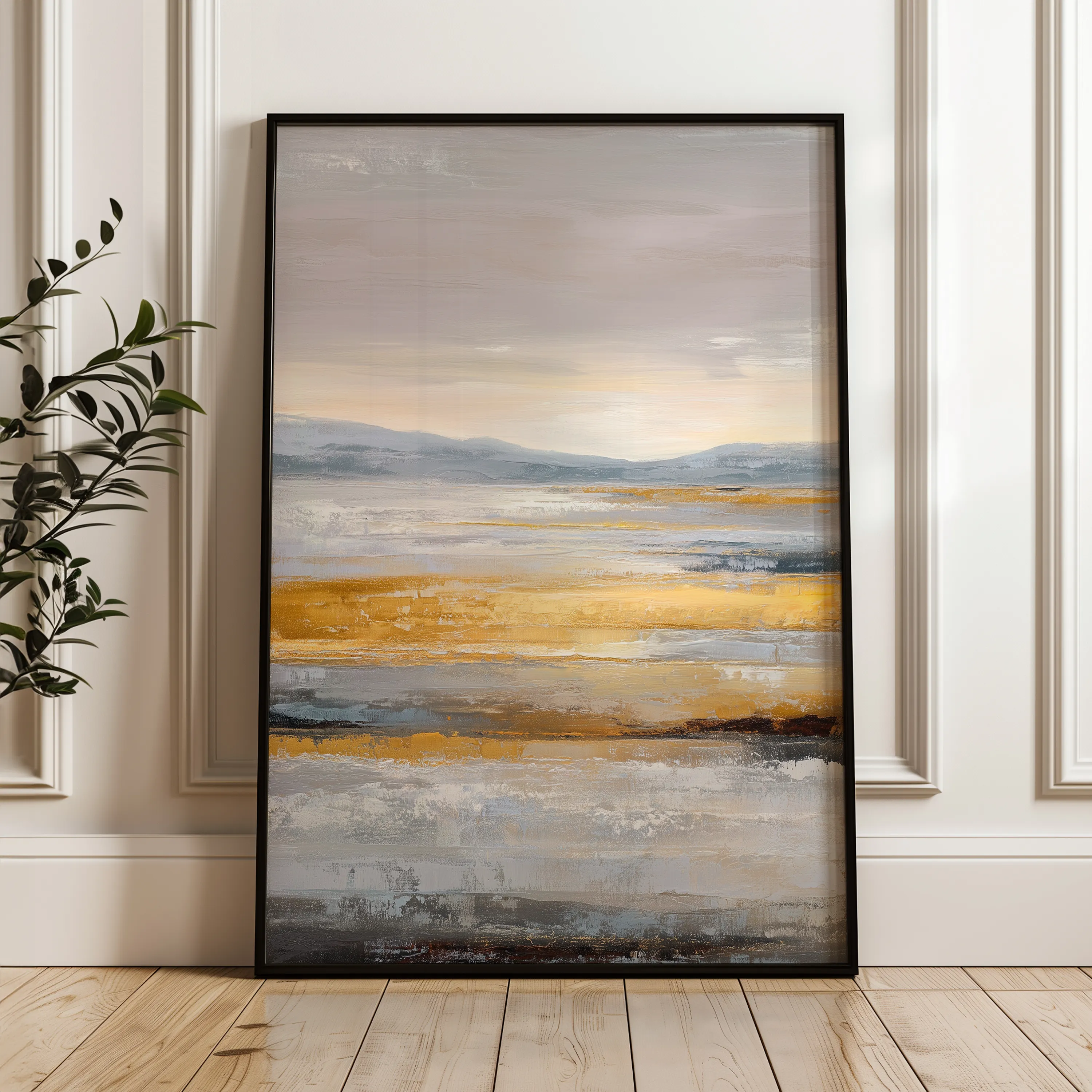 Abstract 2077 Canvas Art 18" x 24" / 45 x 60 cm / Black