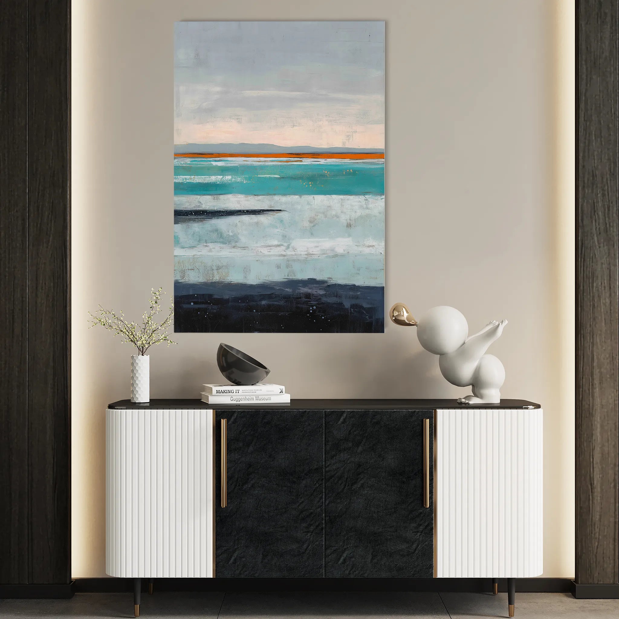 Abstract 2078 Canvas Art 18" x 24" / 45 x 60 cm / Black