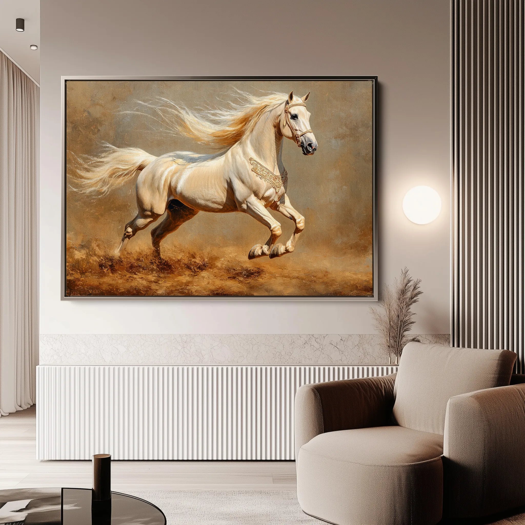 Horses 208 Canvas Art 18" x 24" / 45 x 60 cm / Black