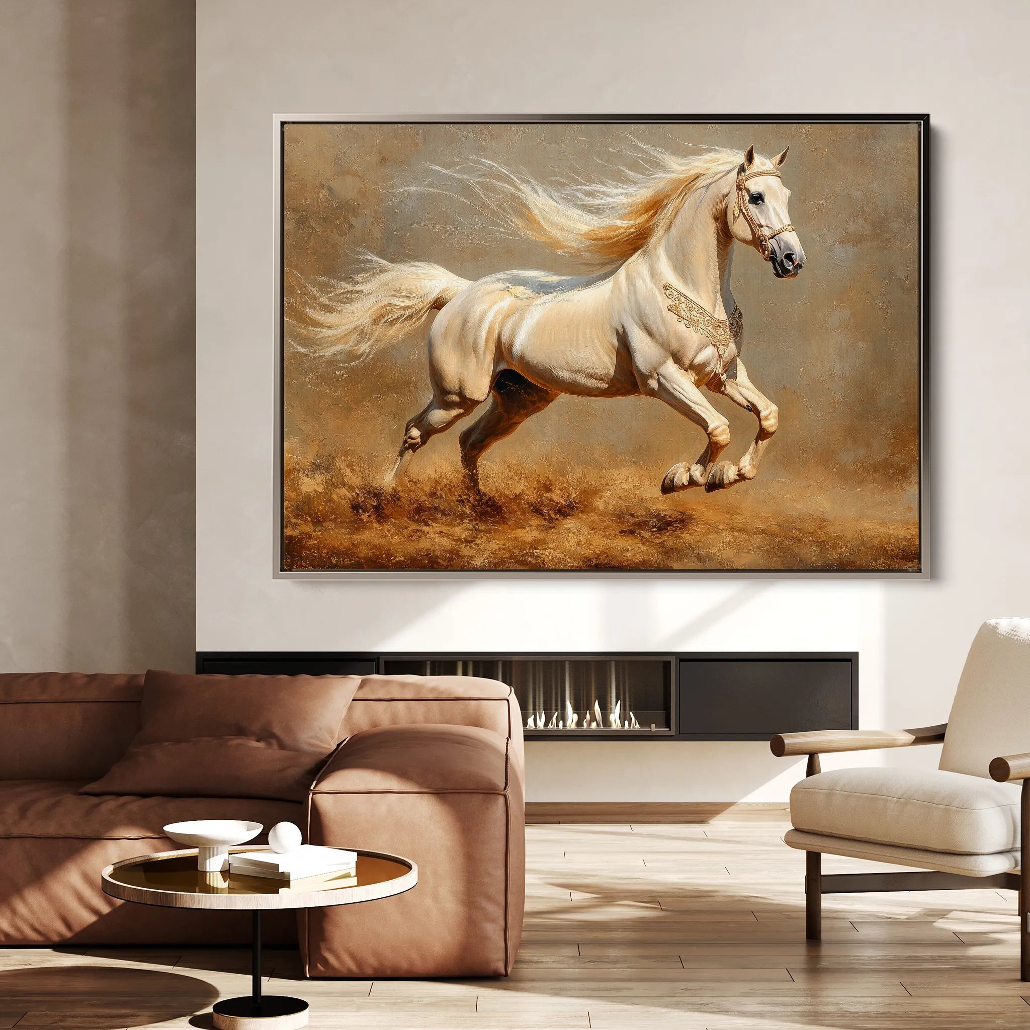 Horses 208 Canvas Art 18" x 24" / 45 x 60 cm / Black
