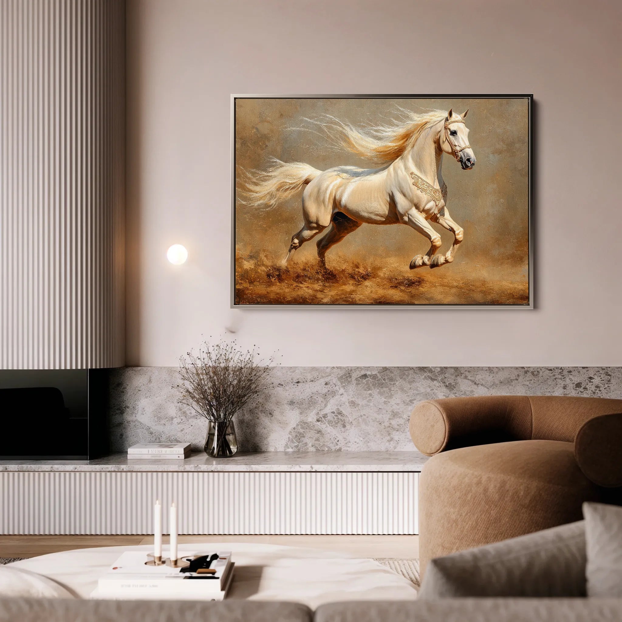 Horses 208 Canvas Art 18" x 24" / 45 x 60 cm / Black