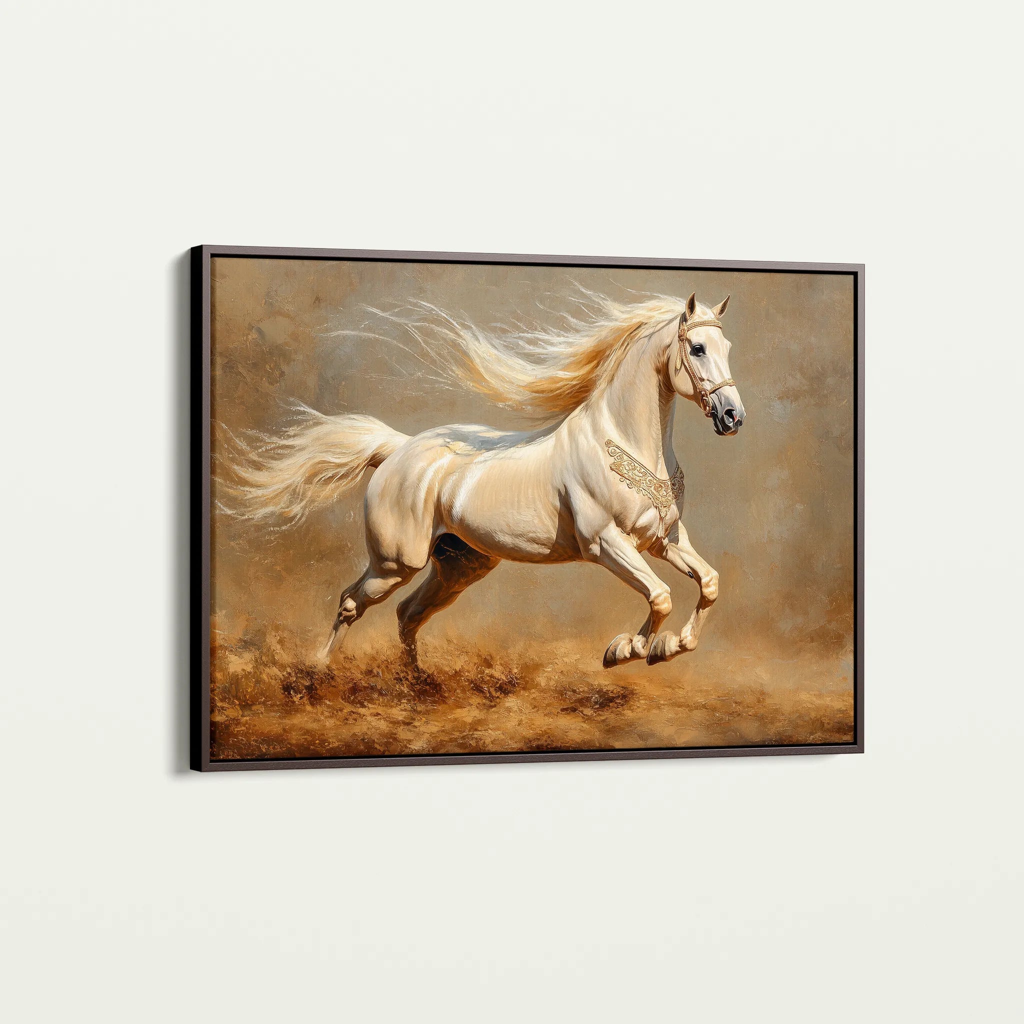Horses 208 Canvas Art 18" x 24" / 45 x 60 cm / Black