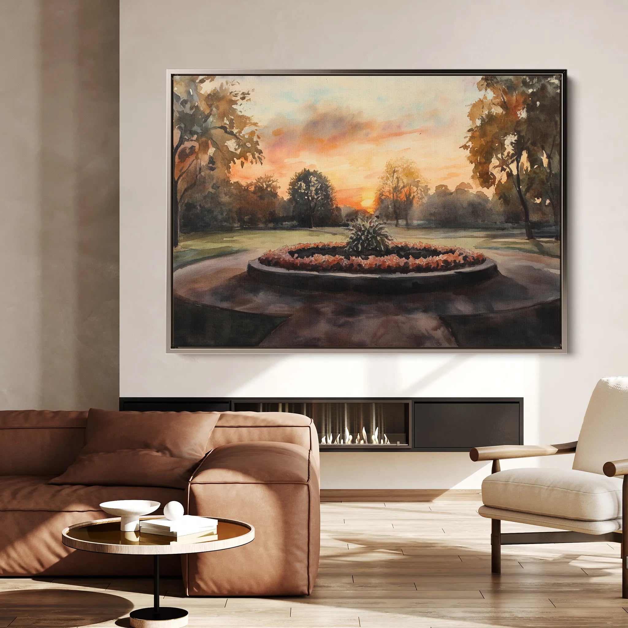 Landscape 208 Canvas Art 18" x 24" / 45 x 60 cm / Black