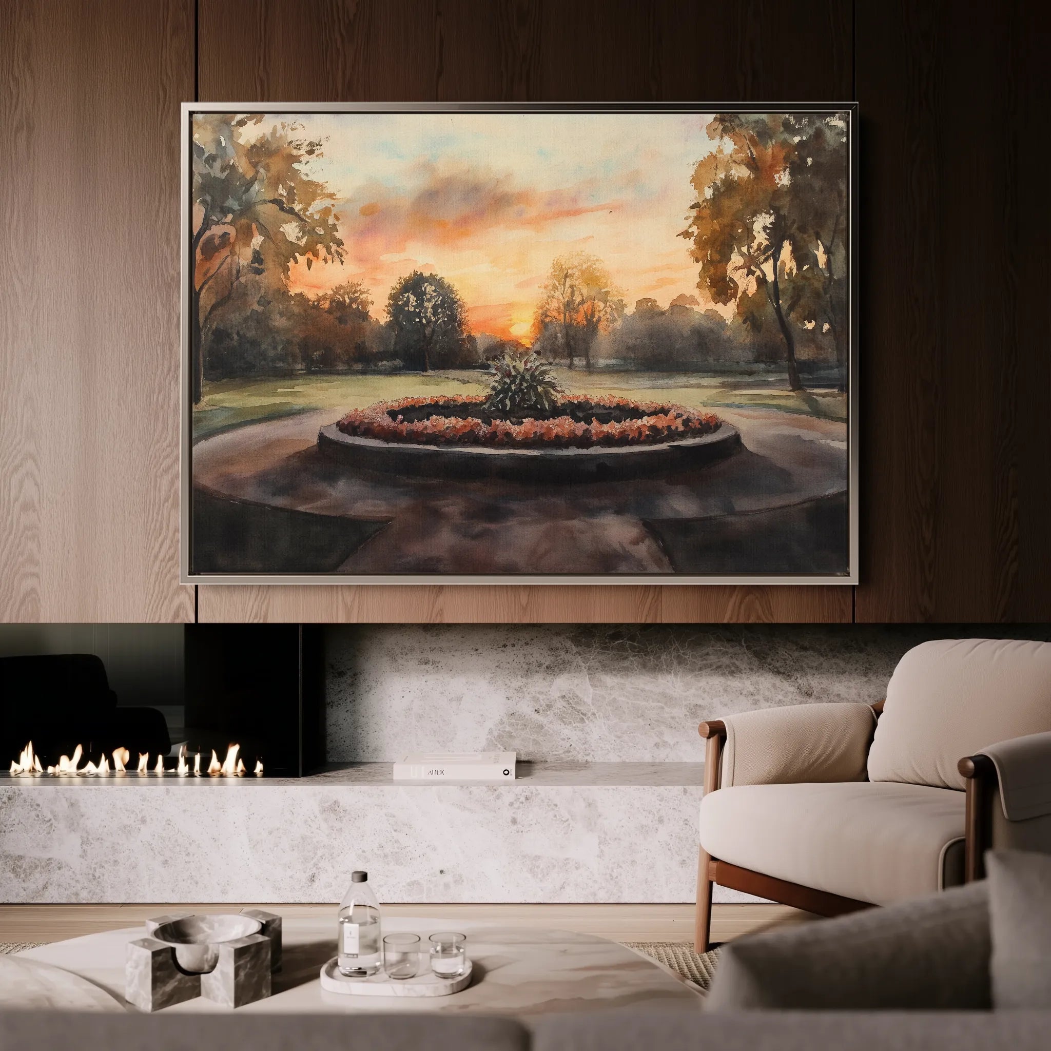 Landscape 208 Canvas Art 18" x 24" / 45 x 60 cm / Black